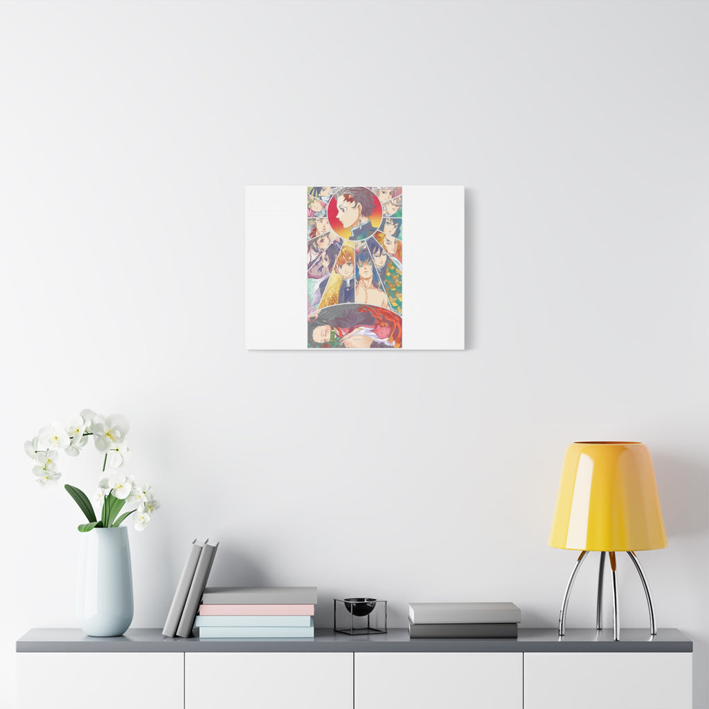 Anime Character Collage Matte Canvas Print - Stretched Wall Art