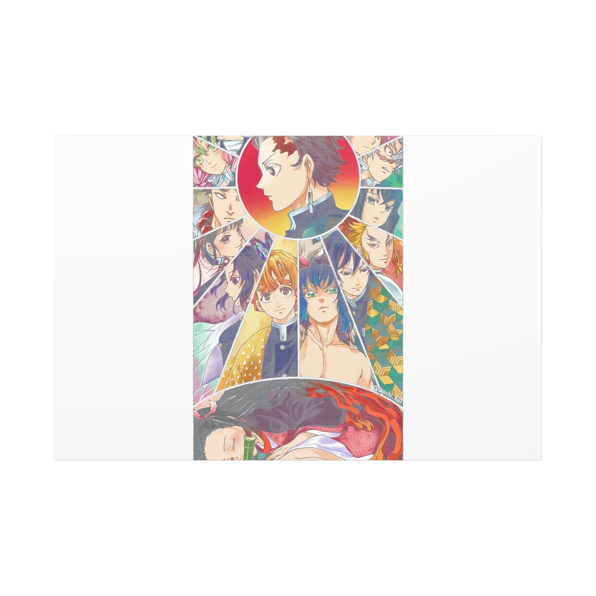Anime Character Collage Matte Canvas Print - Stretched Wall Art