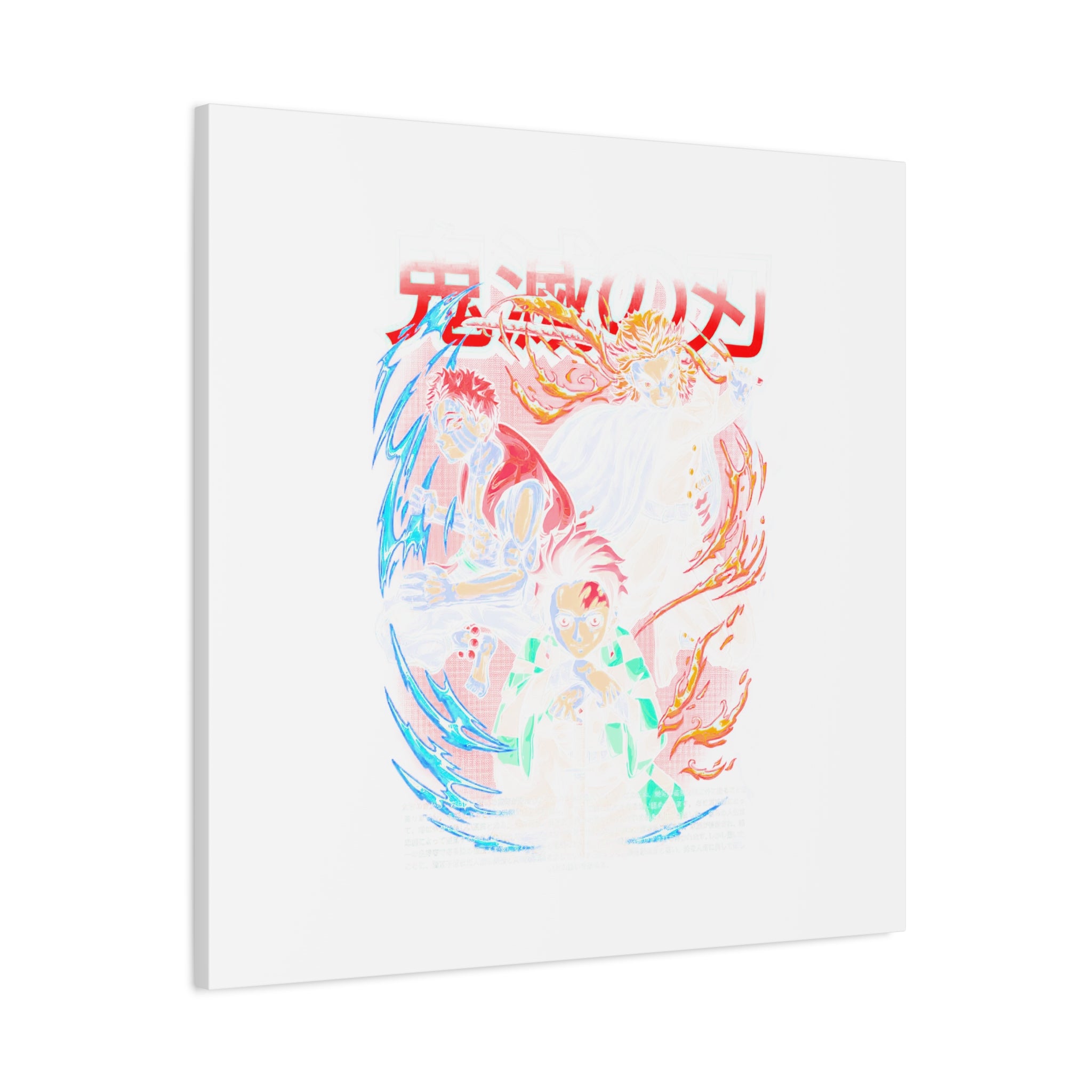 Anime Canvas Wall Art — Demon Slayer Tanjiro & Rengoku Matte Stretched Print