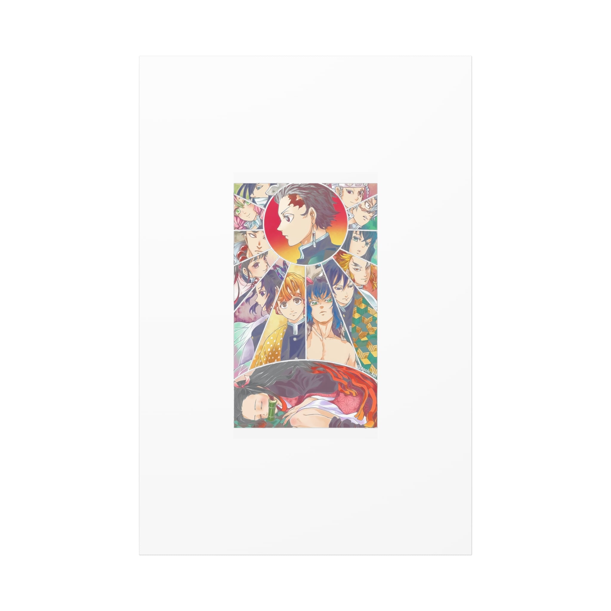 Anime Character Collage Matte Canvas Print - Stretched Wall Art