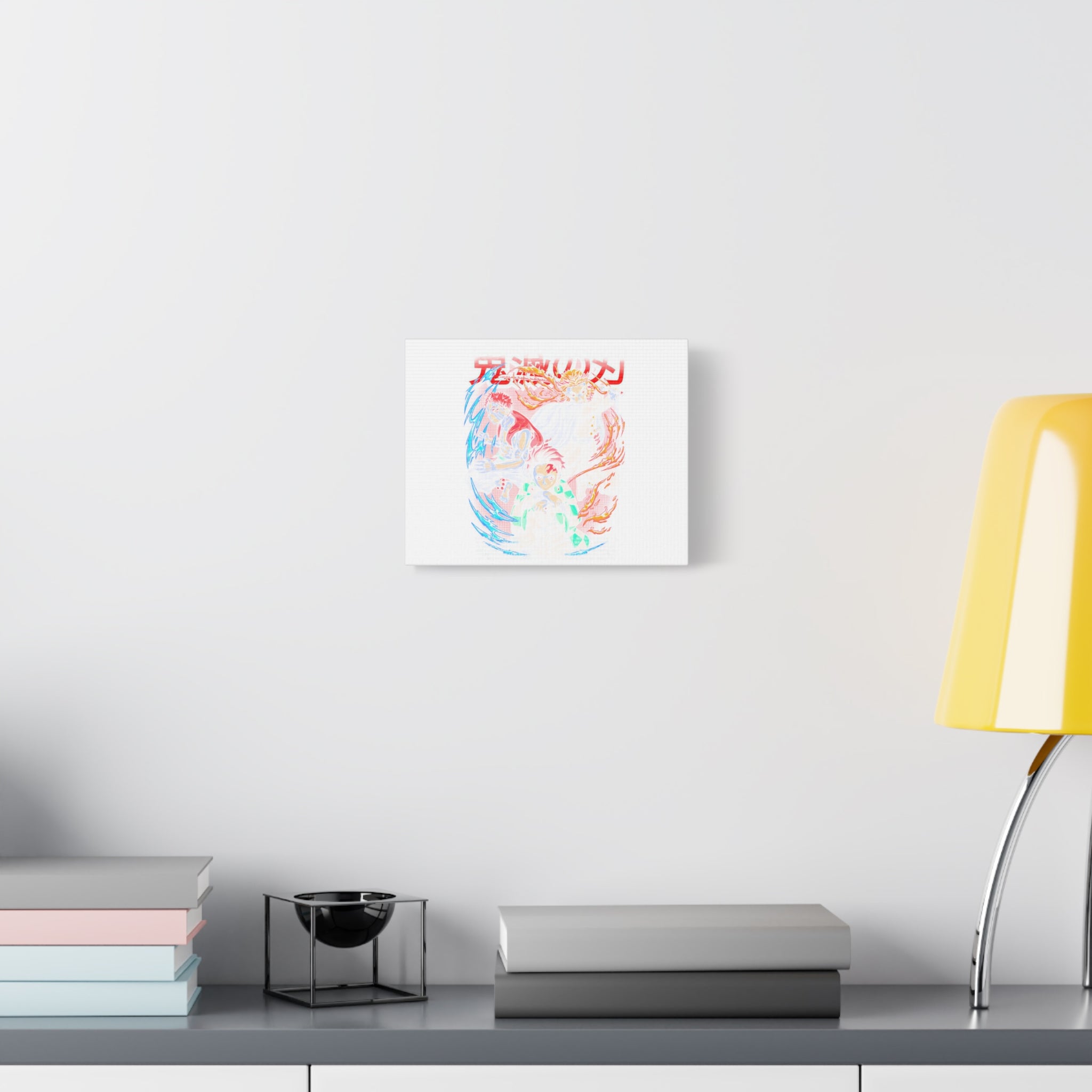 Anime Canvas Wall Art — Demon Slayer Tanjiro & Rengoku Matte Stretched Print