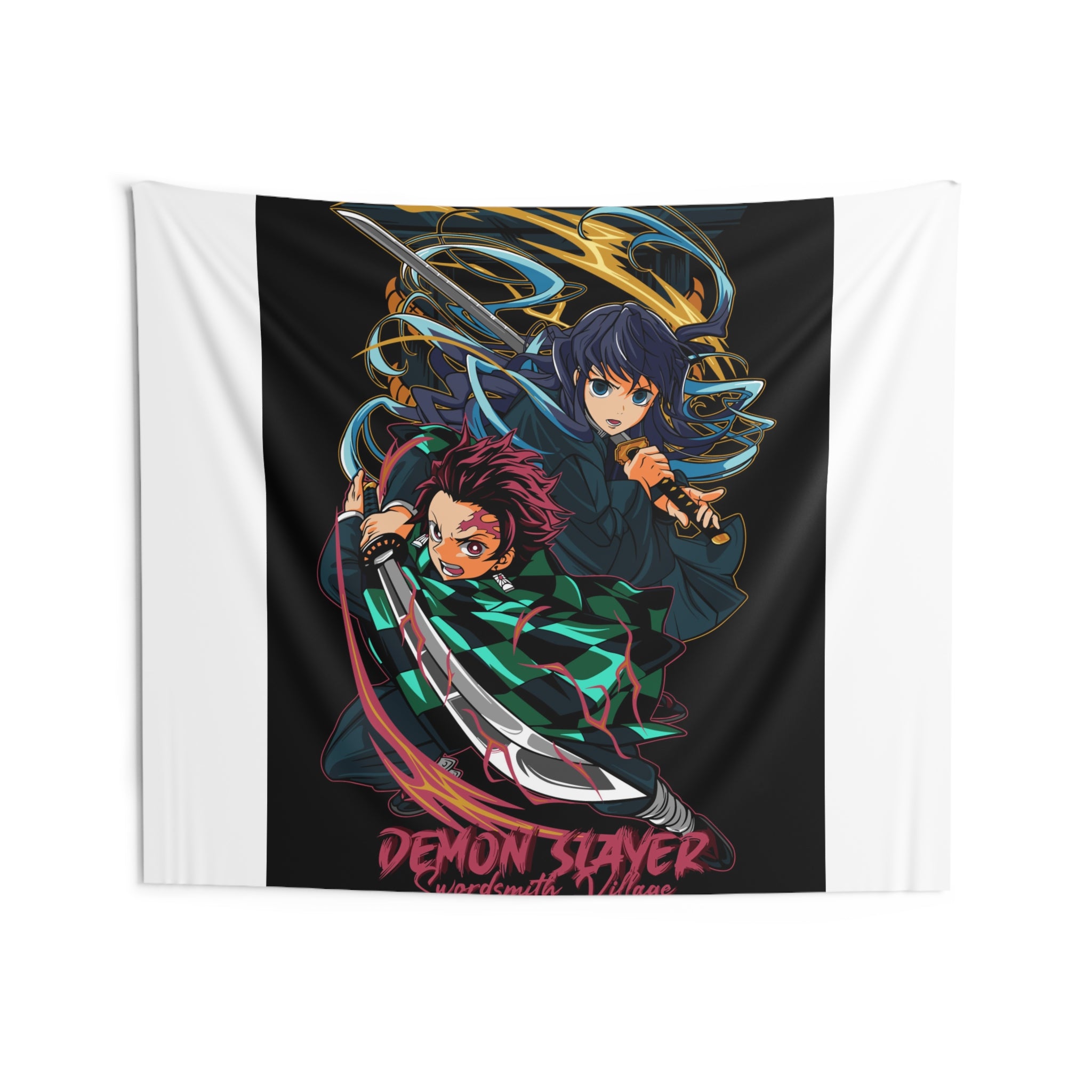 Demon Slayer Tanjiro & Shinobu Anime Wall Tapestry – Bedroom Decor, Otaku Gift