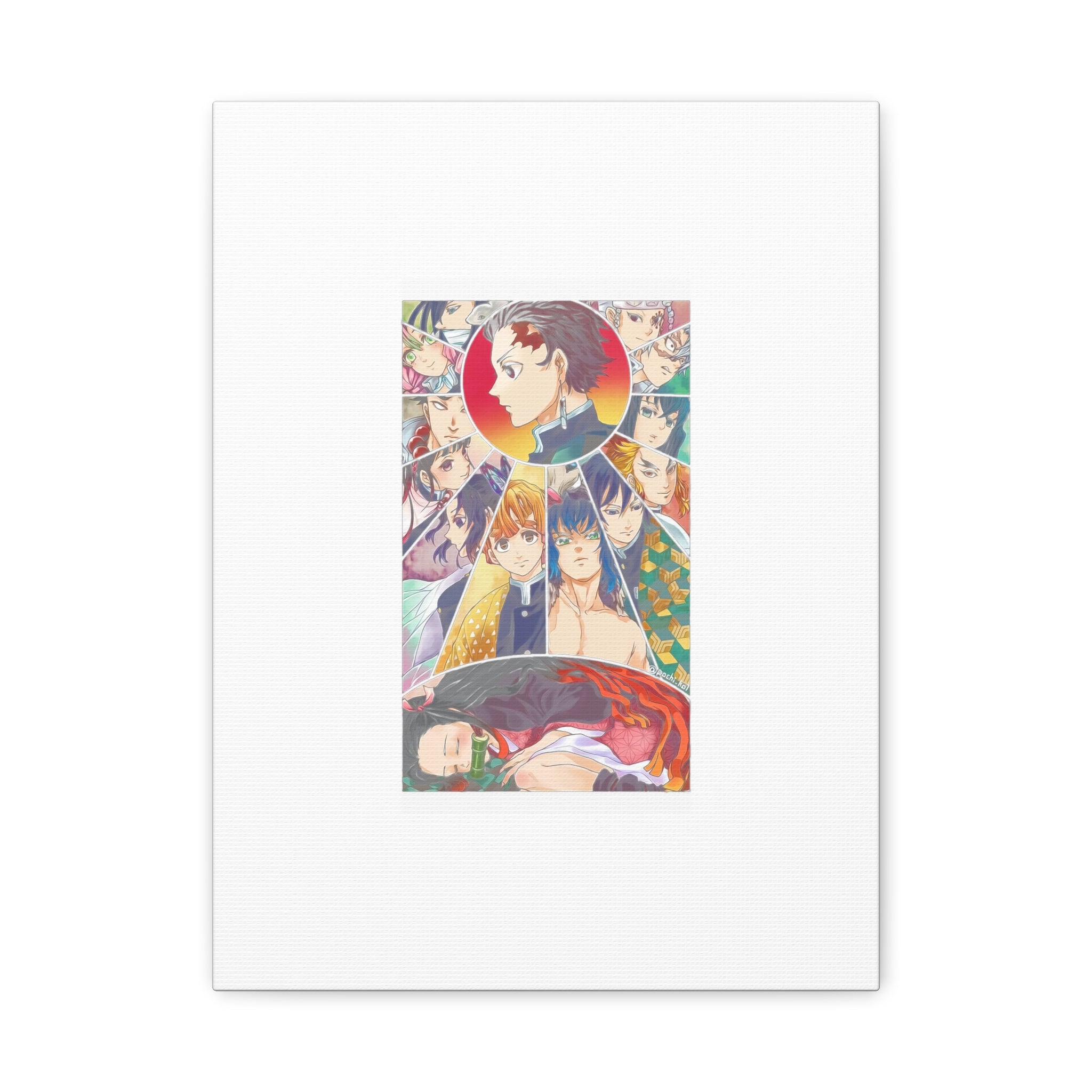 Anime Character Collage Matte Canvas Print - Stretched Wall Art