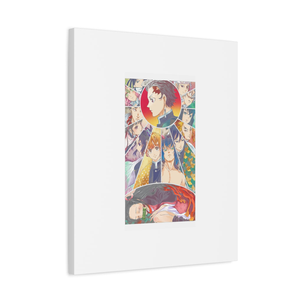 Anime Character Collage Matte Canvas Print - Stretched Wall Art