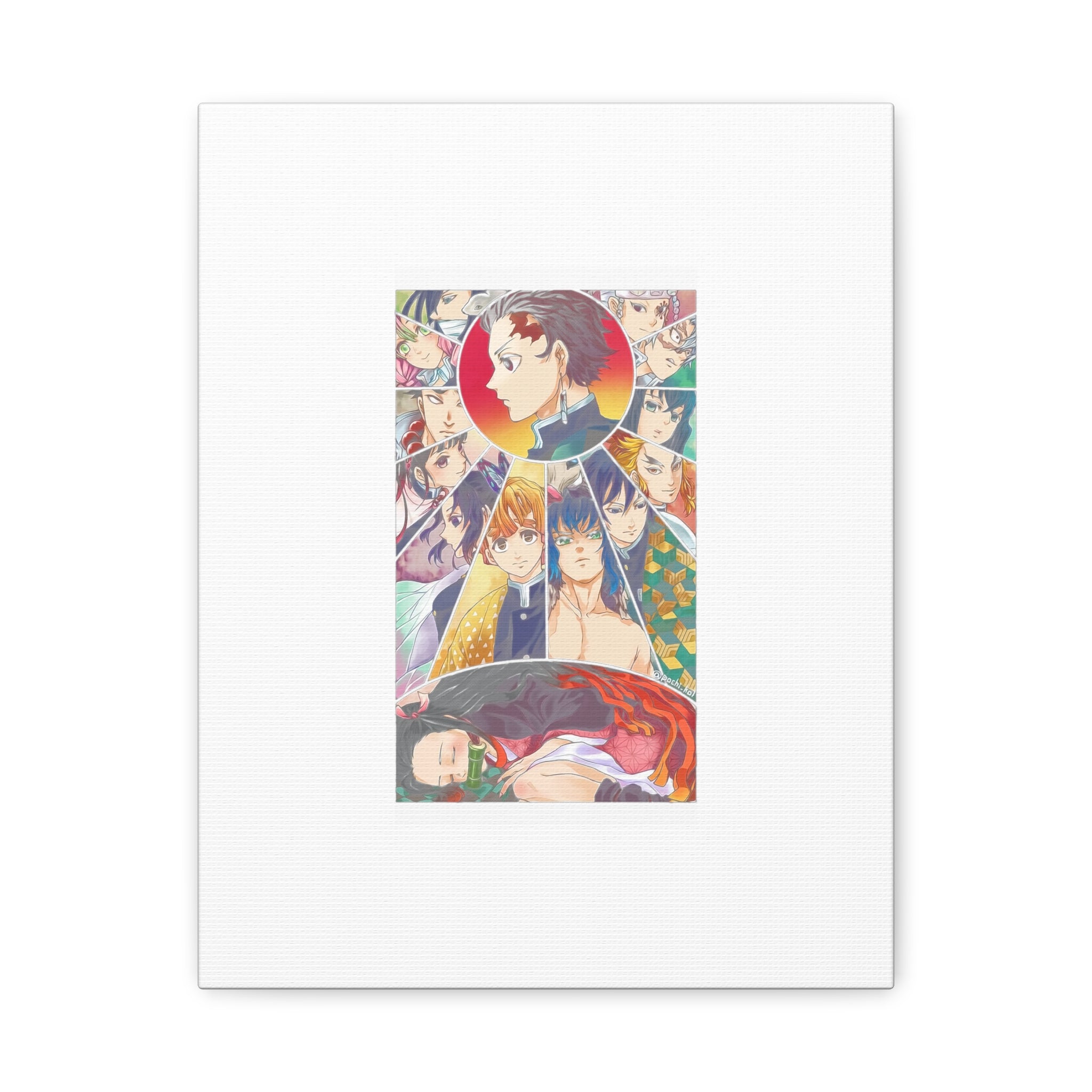 Anime Character Collage Matte Canvas Print - Stretched Wall Art