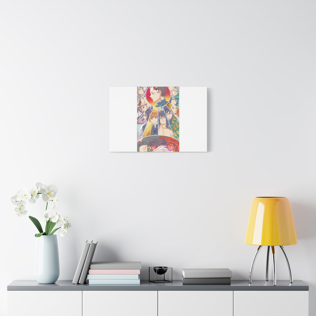 Anime Character Collage Matte Canvas Print - Stretched Wall Art