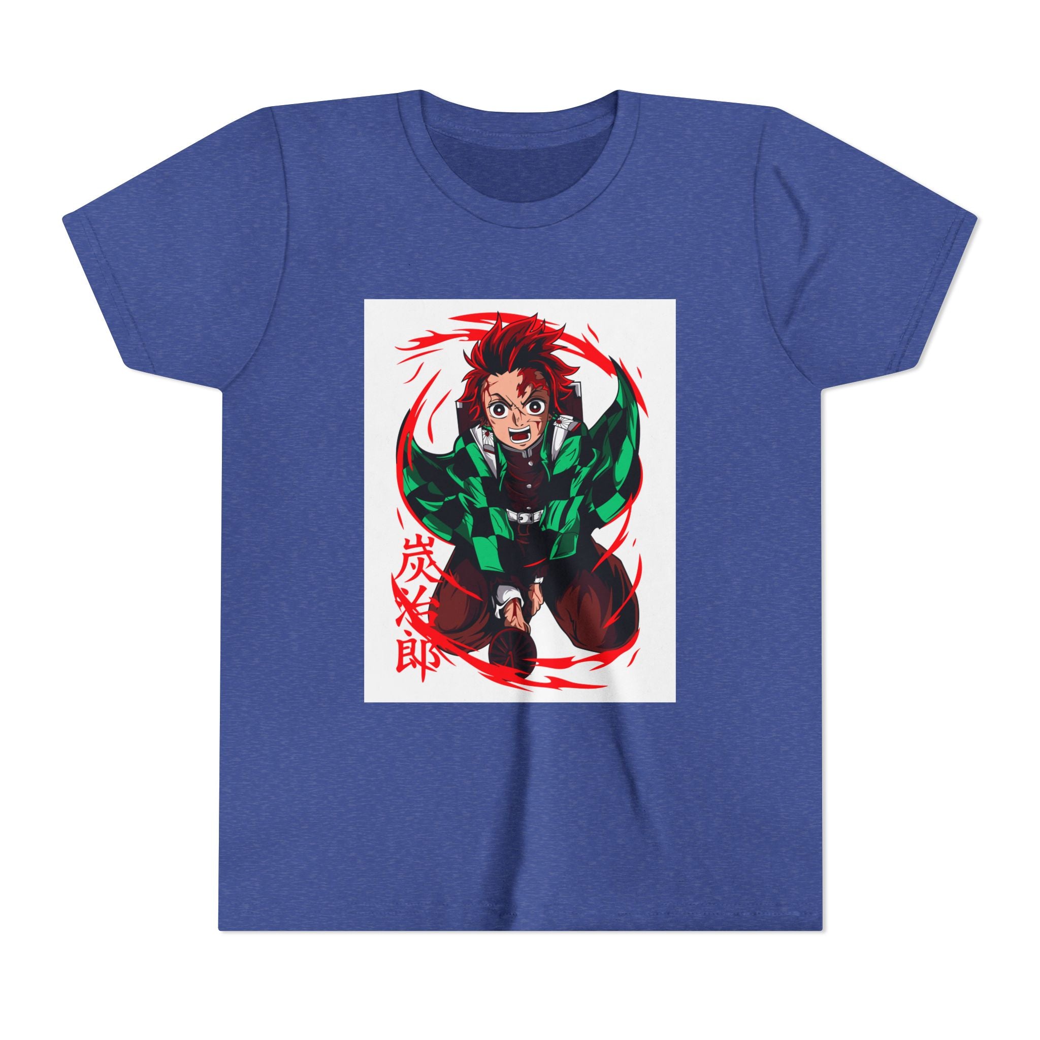 Youth Anime Character Tee — Action Pose Graphic Short Sleeve Shirt