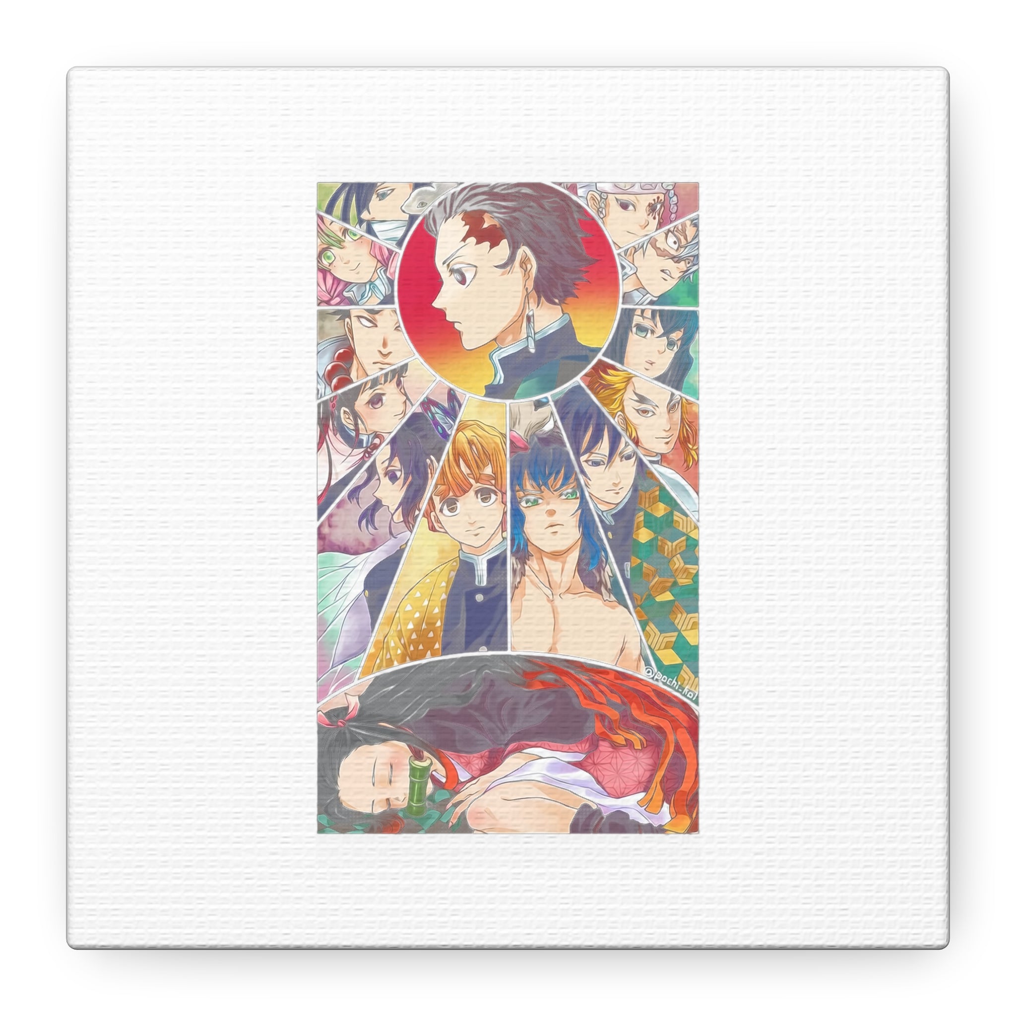 Anime Character Collage Matte Canvas Print - Stretched Wall Art