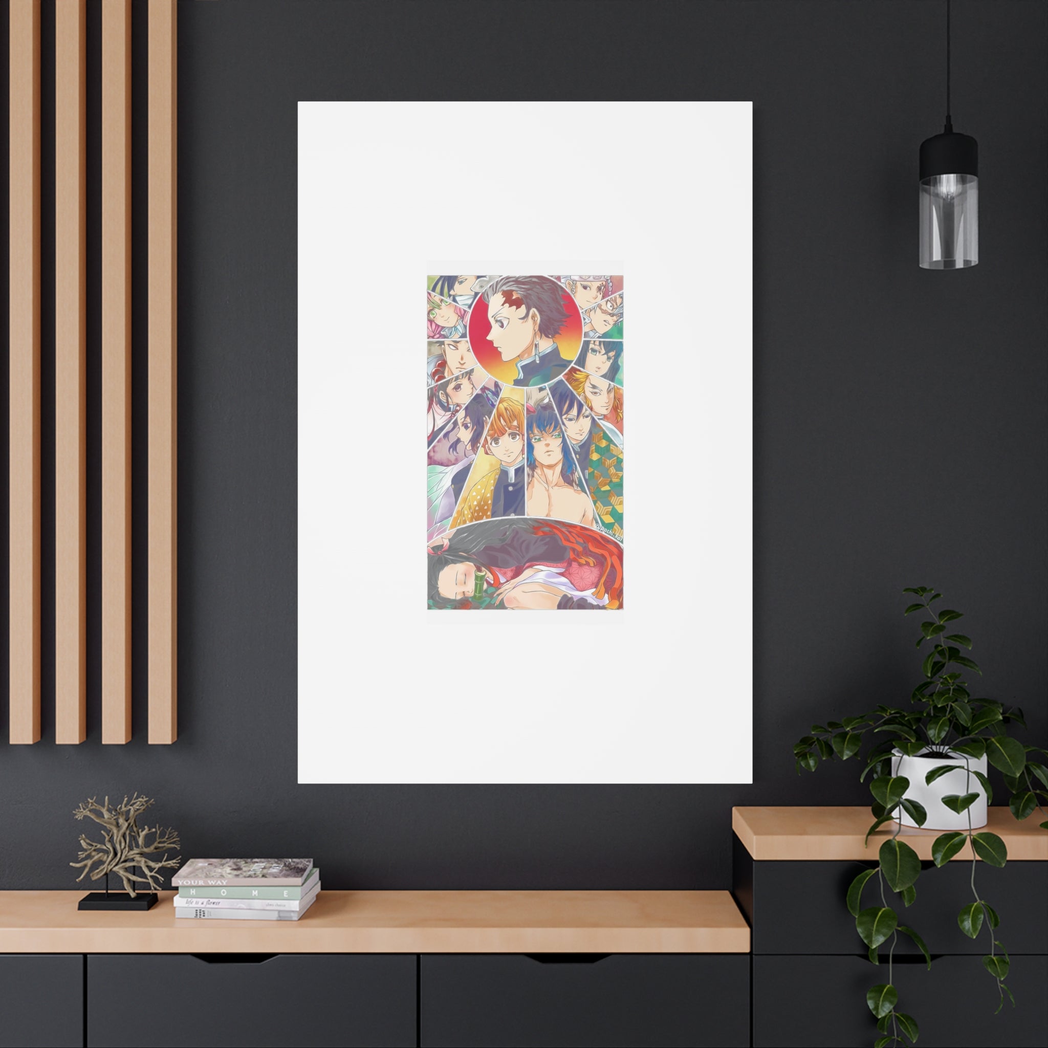 Anime Character Collage Matte Canvas Print - Stretched Wall Art