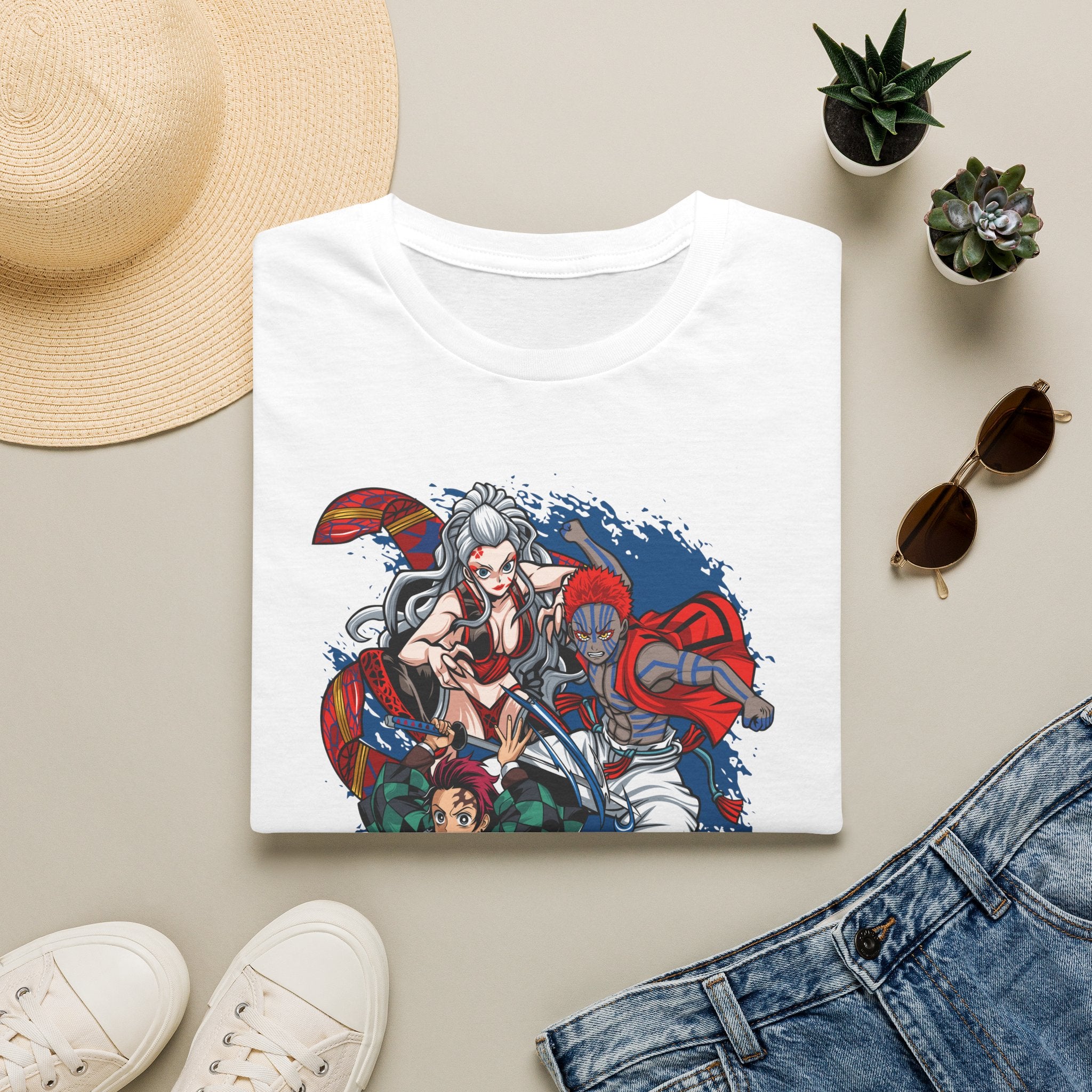 Anime Crew Graphic T-Shirt — Samurai & Fighters Illustration