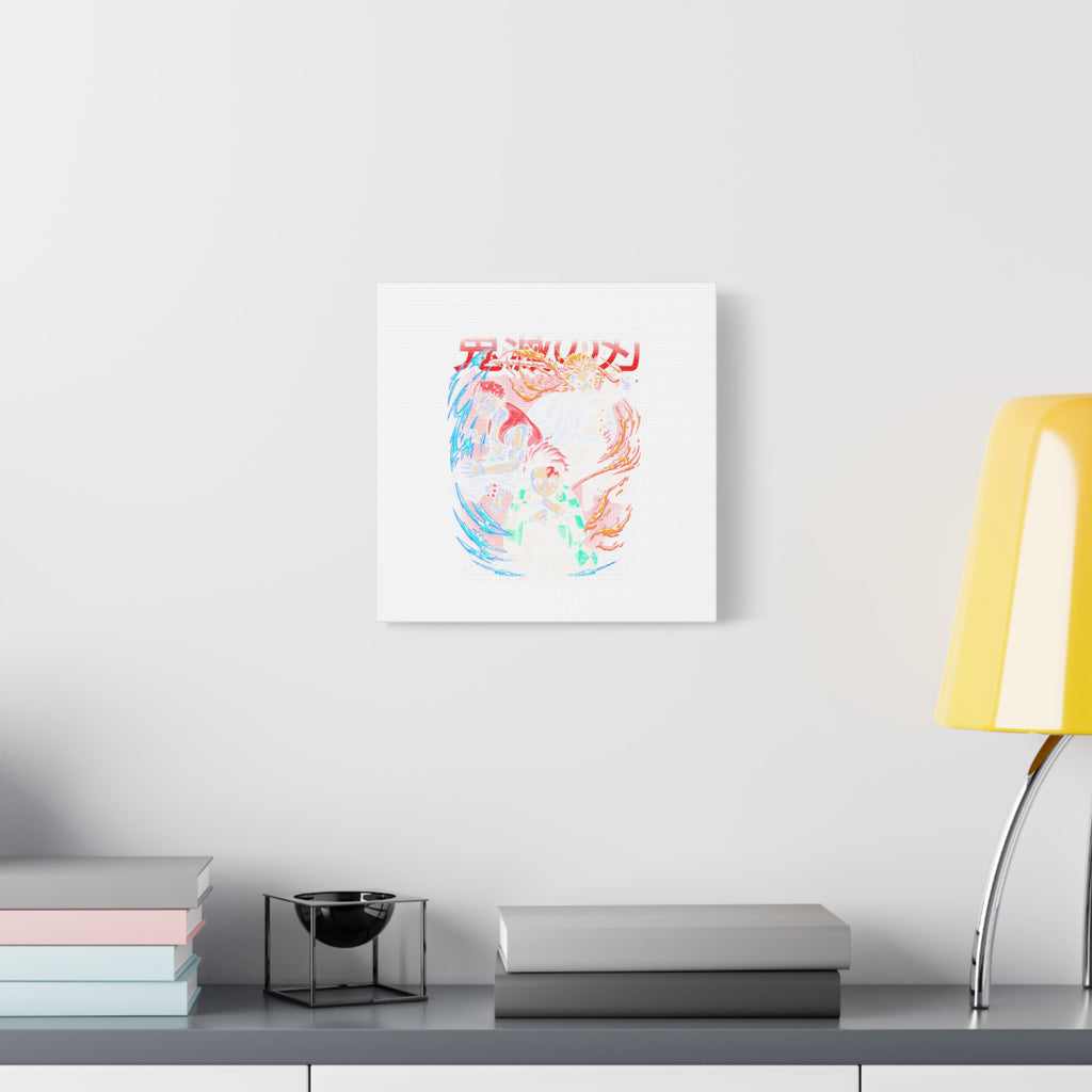 Anime Canvas Wall Art — Demon Slayer Tanjiro & Rengoku Matte Stretched Print