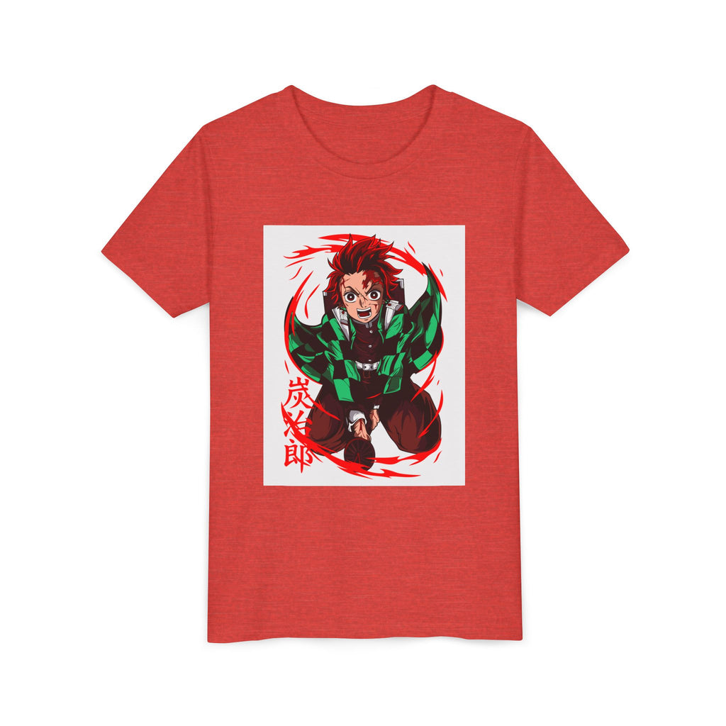 Youth Anime Character Tee — Action Pose Graphic Short Sleeve Shirt