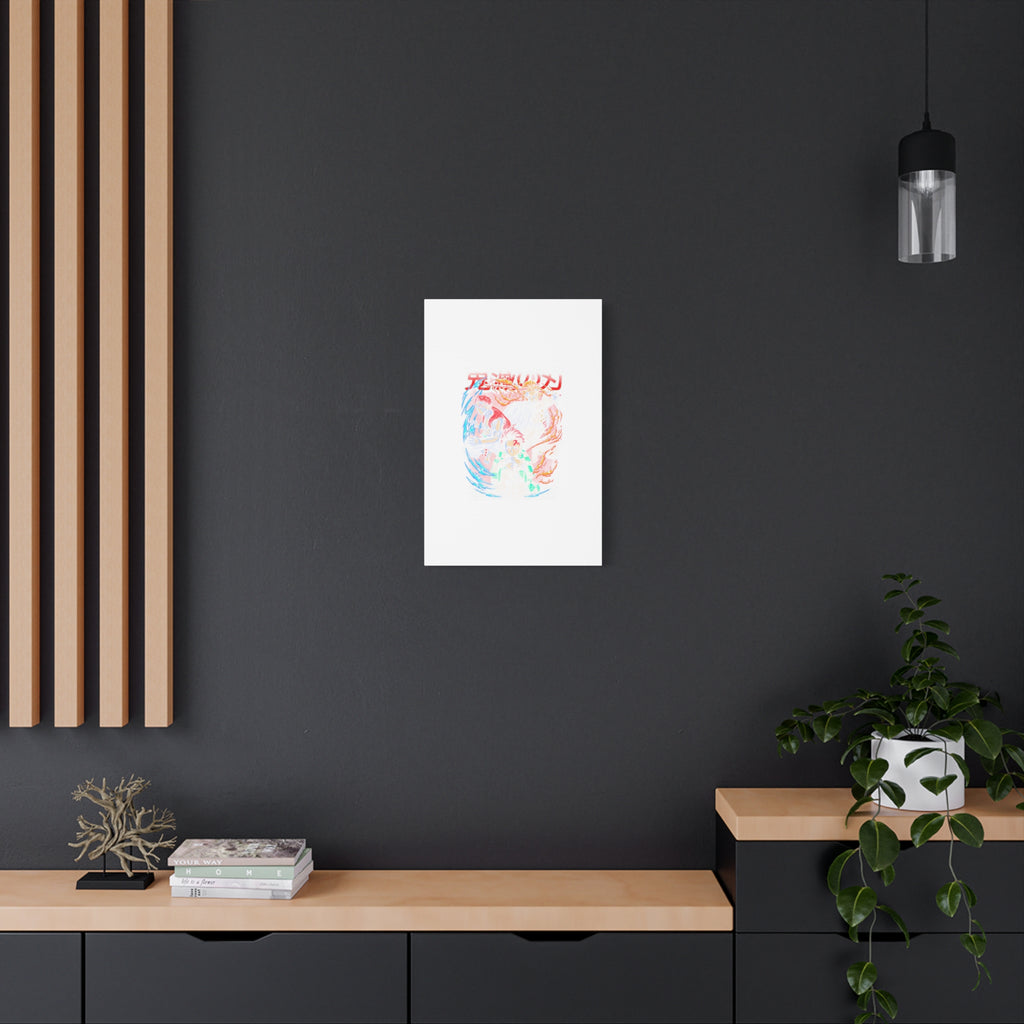 Anime Canvas Wall Art — Demon Slayer Tanjiro & Rengoku Matte Stretched Print