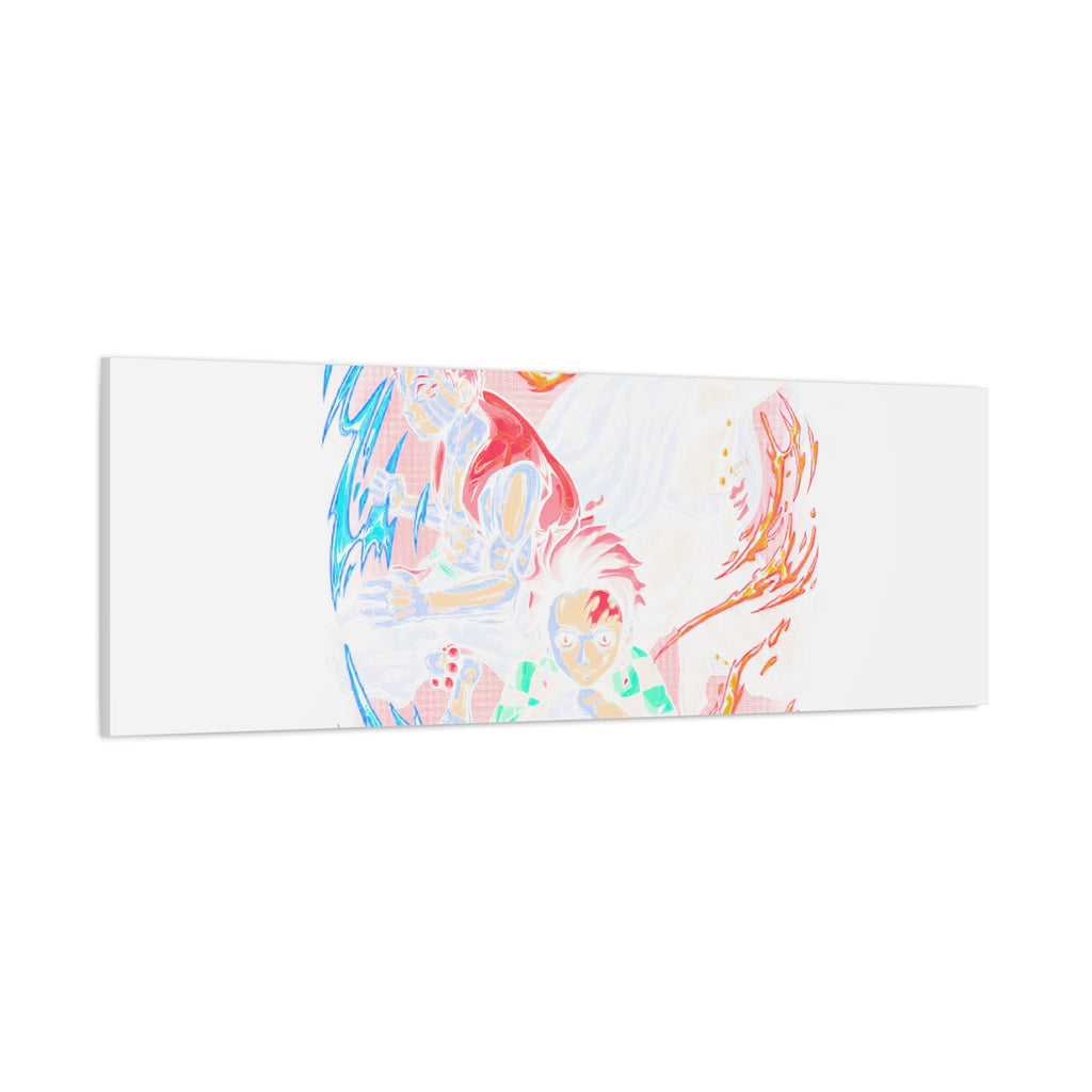 Anime Canvas Wall Art — Demon Slayer Tanjiro & Rengoku Matte Stretched Print