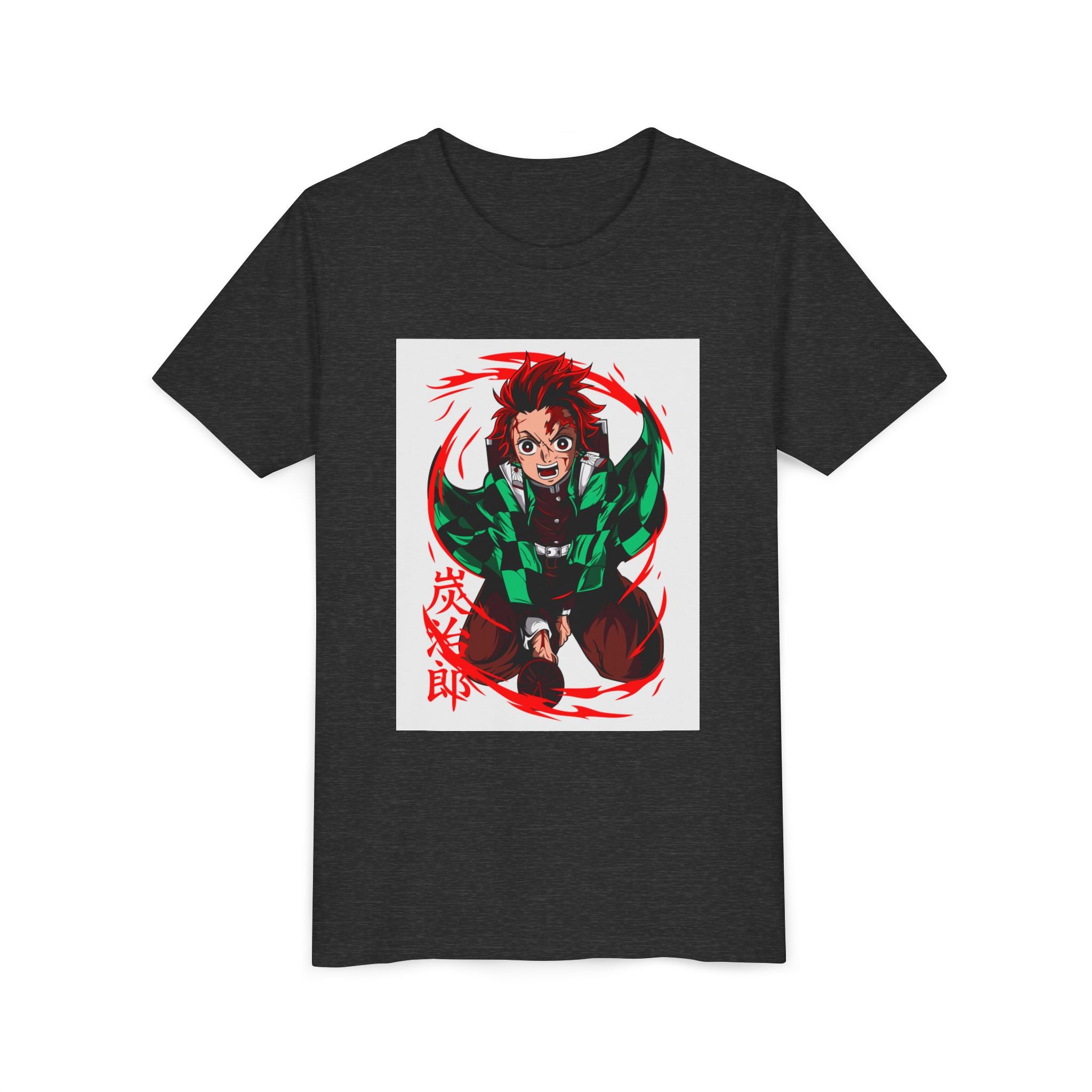 Youth Anime Character Tee — Action Pose Graphic Short Sleeve Shirt