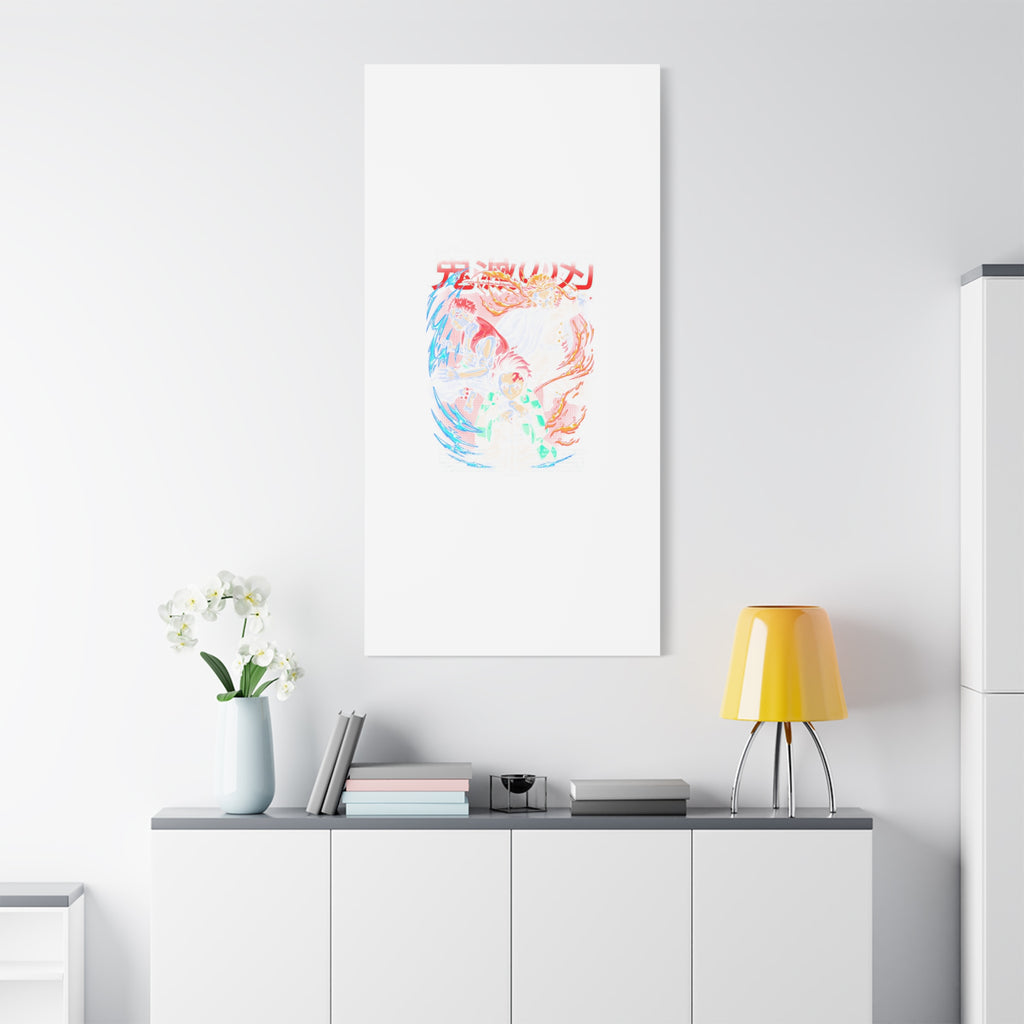 Anime Canvas Wall Art — Demon Slayer Tanjiro & Rengoku Matte Stretched Print