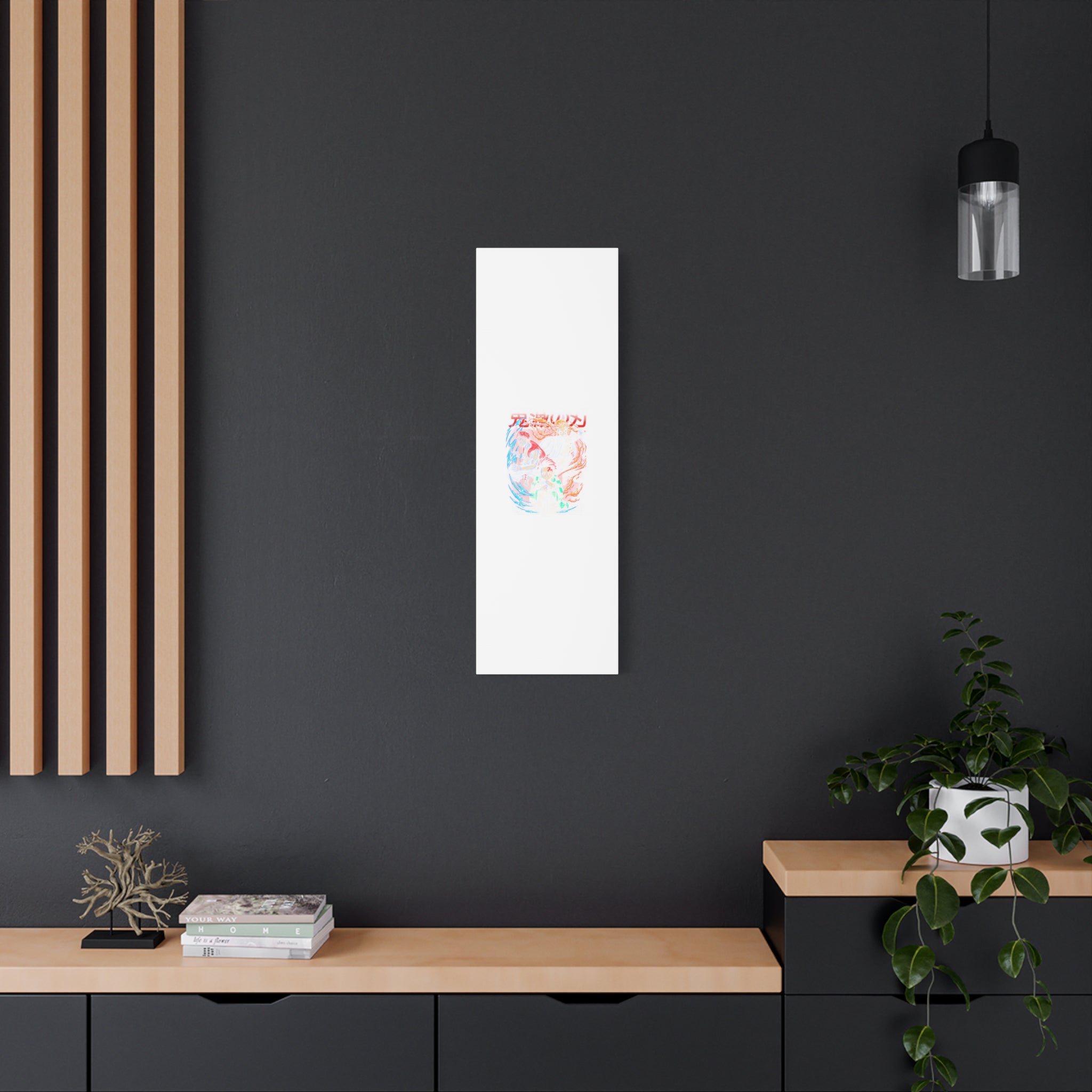 Anime Canvas Wall Art — Demon Slayer Tanjiro & Rengoku Matte Stretched Print