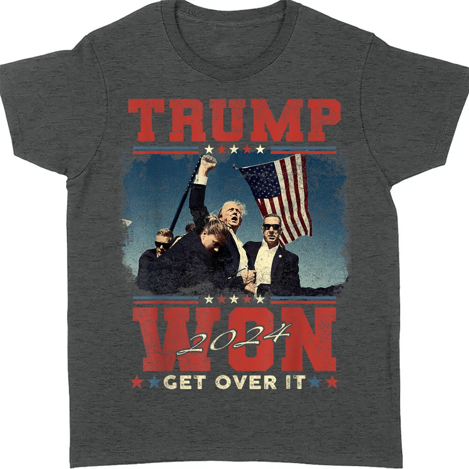 Trump Won Get Over It, Trump Victory Shirt, Celebrate the Win Election 47th Shirt Dark T1706 - GOP