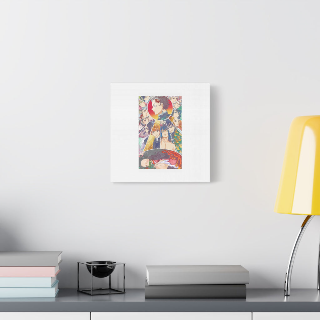 Anime Character Collage Matte Canvas Print - Stretched Wall Art