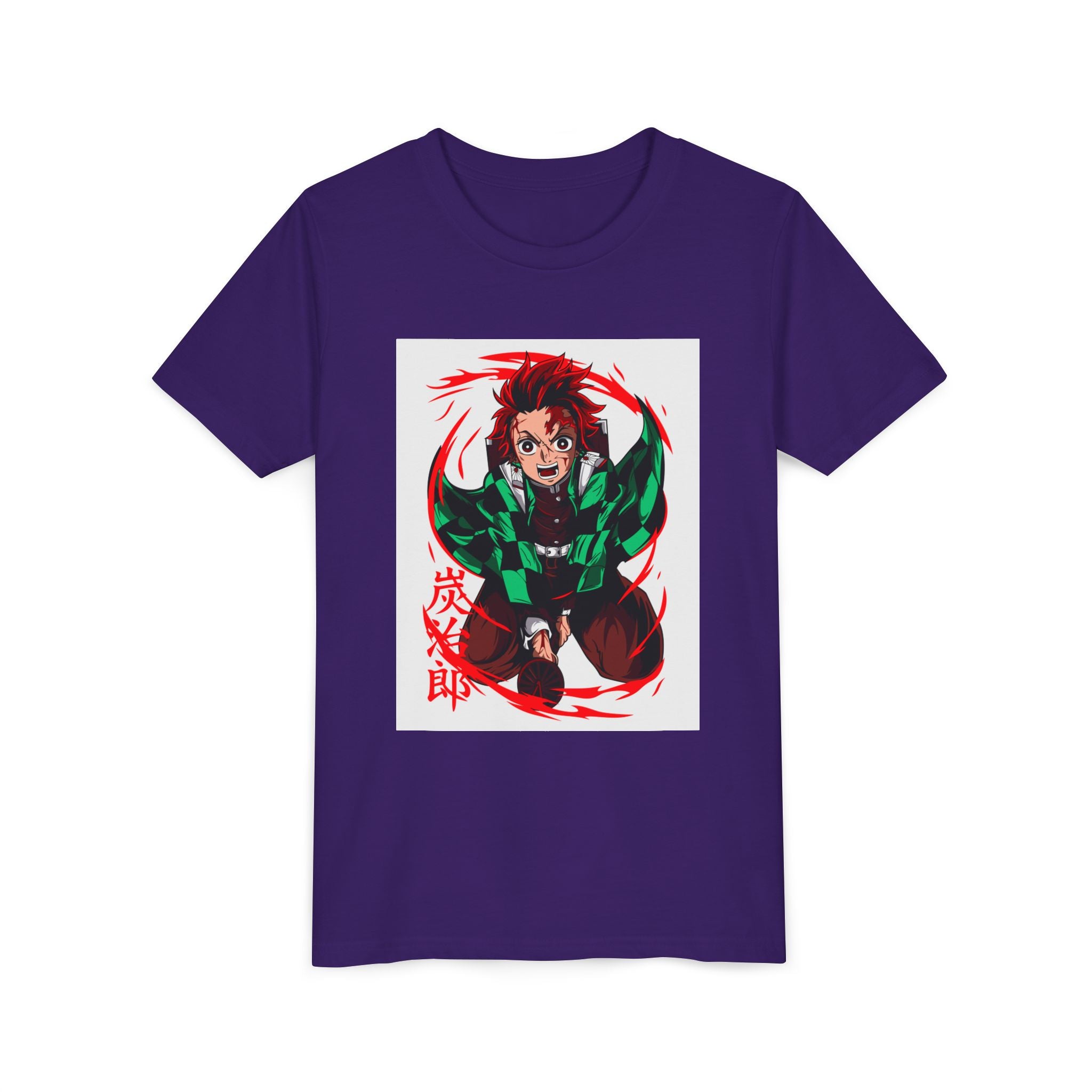 Youth Anime Character Tee — Action Pose Graphic Short Sleeve Shirt