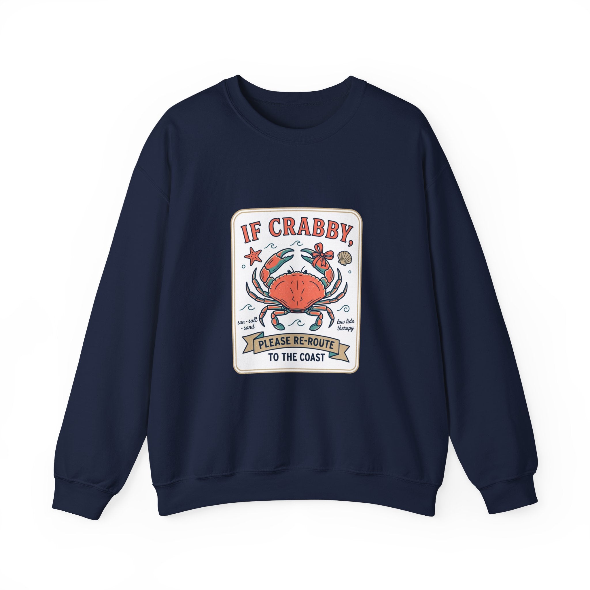 If Crabby Crewneck Sweatshirt | Crab Mood Humor, Coastal Summer Style