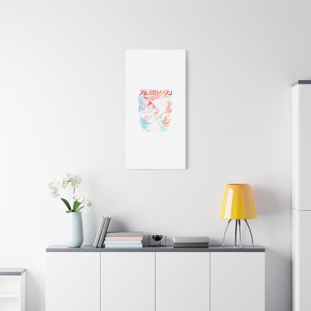 Anime Canvas Wall Art — Demon Slayer Tanjiro & Rengoku Matte Stretched Print