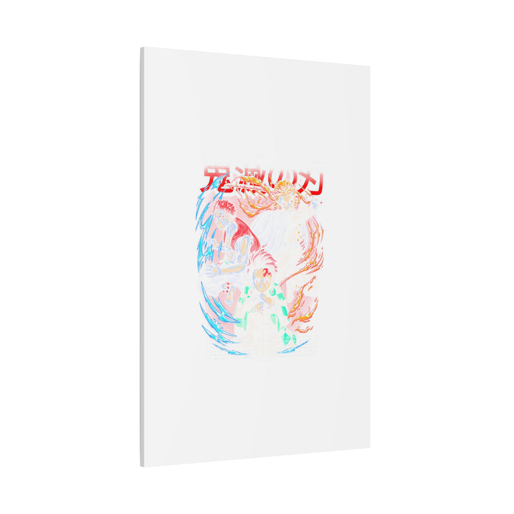 Anime Canvas Wall Art — Demon Slayer Tanjiro & Rengoku Matte Stretched Print