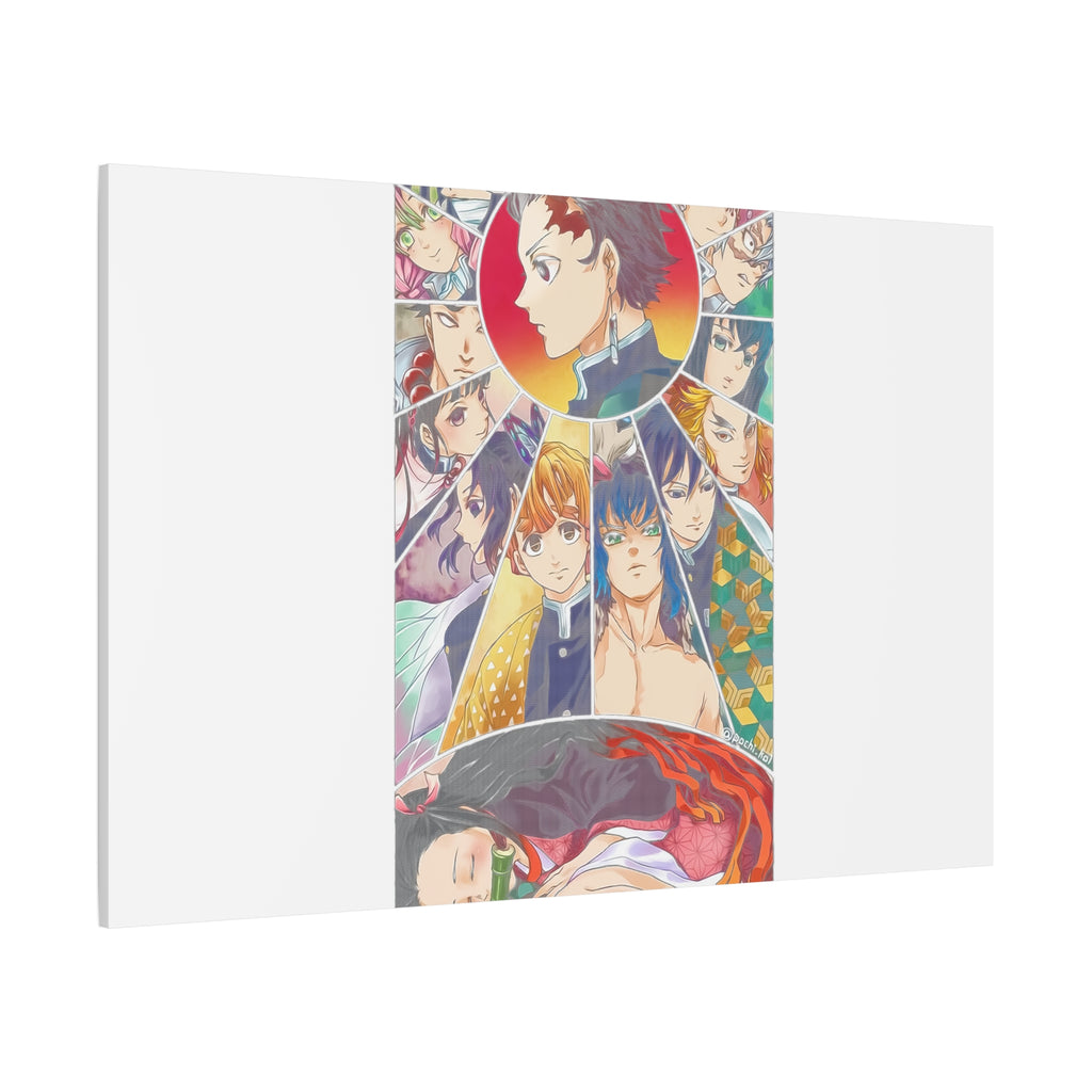 Anime Character Collage Matte Canvas Print - Stretched Wall Art