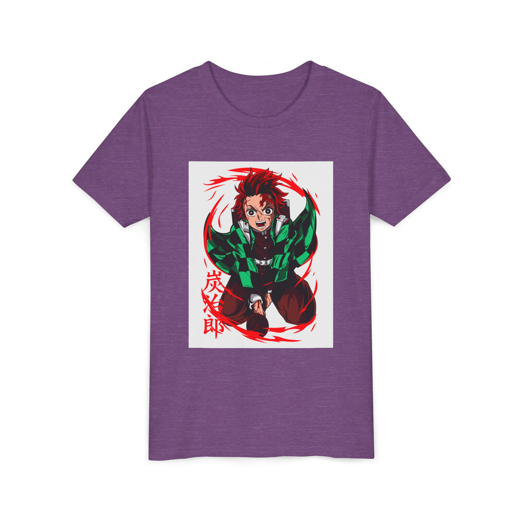 Youth Anime Character Tee — Action Pose Graphic Short Sleeve Shirt