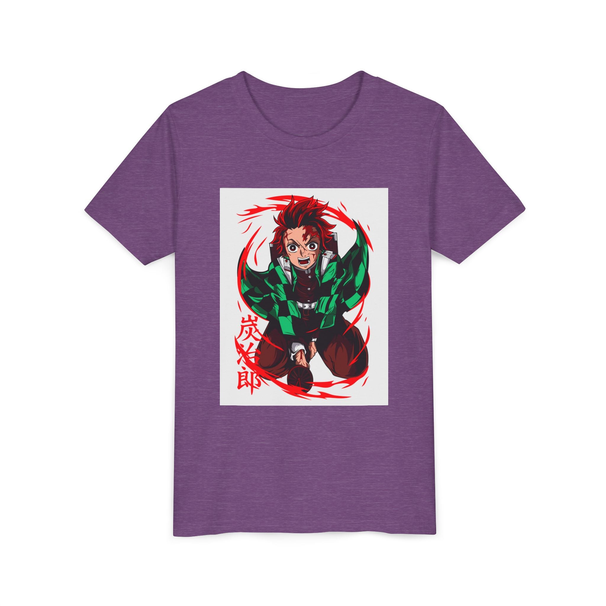 Youth Anime Character Tee — Action Pose Graphic Short Sleeve Shirt