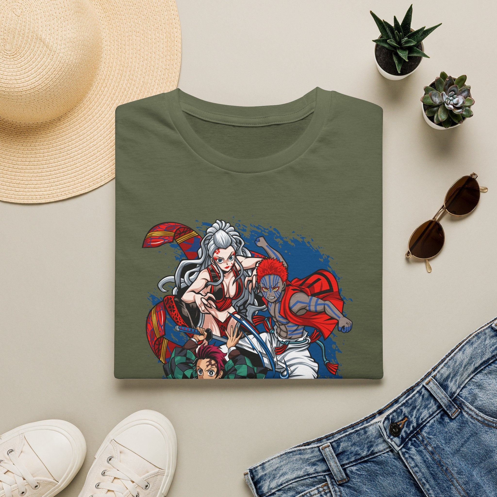 Anime Crew Graphic T-Shirt — Samurai & Fighters Illustration