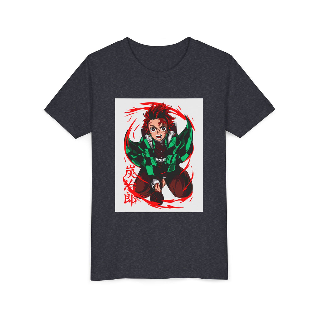 Youth Anime Character Tee — Action Pose Graphic Short Sleeve Shirt
