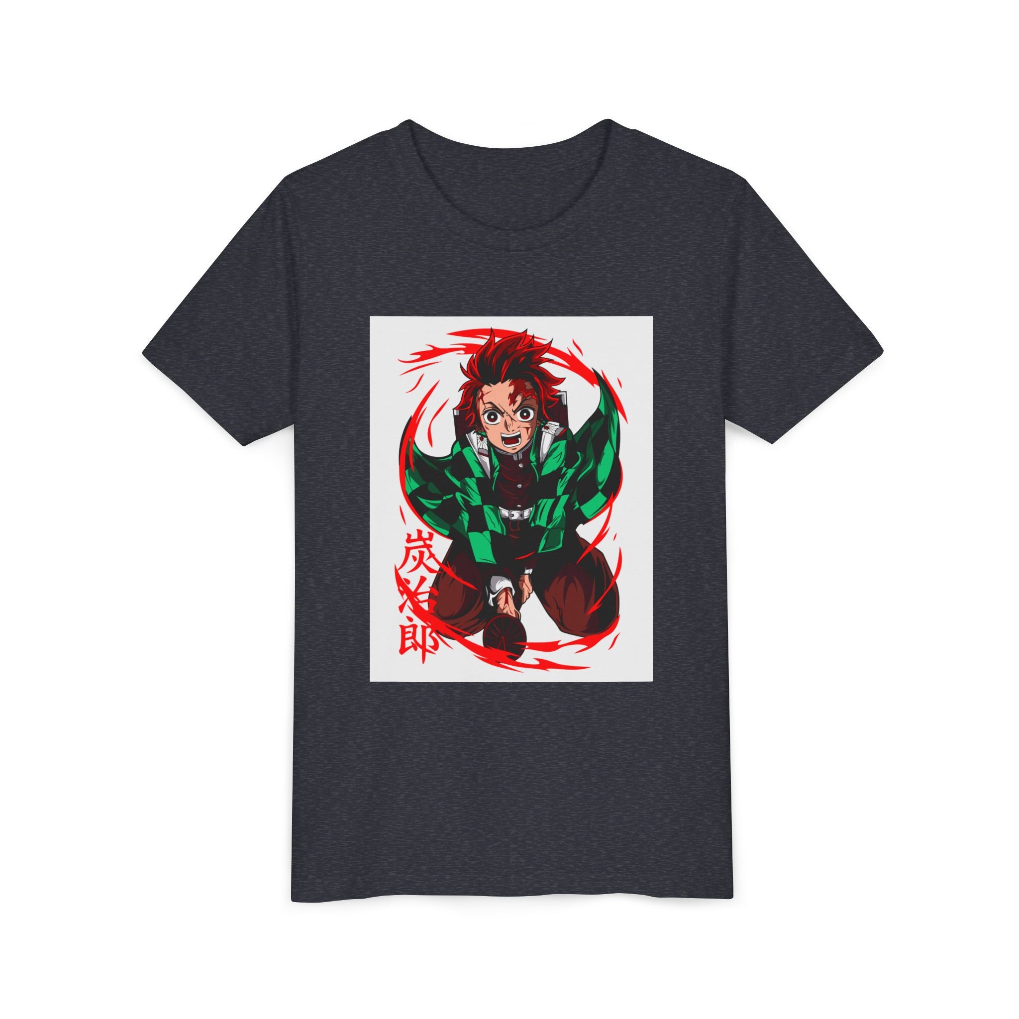 Youth Anime Character Tee — Action Pose Graphic Short Sleeve Shirt