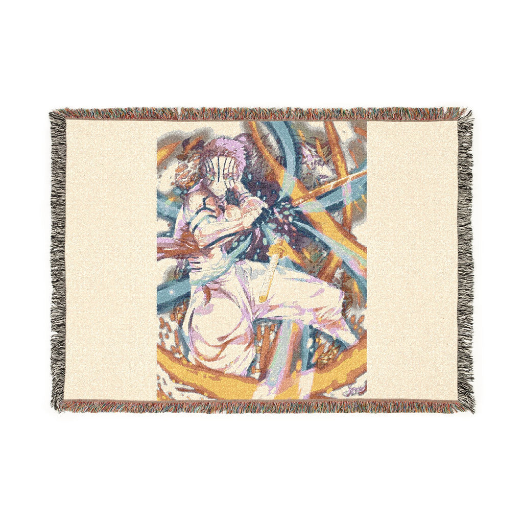 Woven Blanket — Retro Anime Pilot Illustration Throw