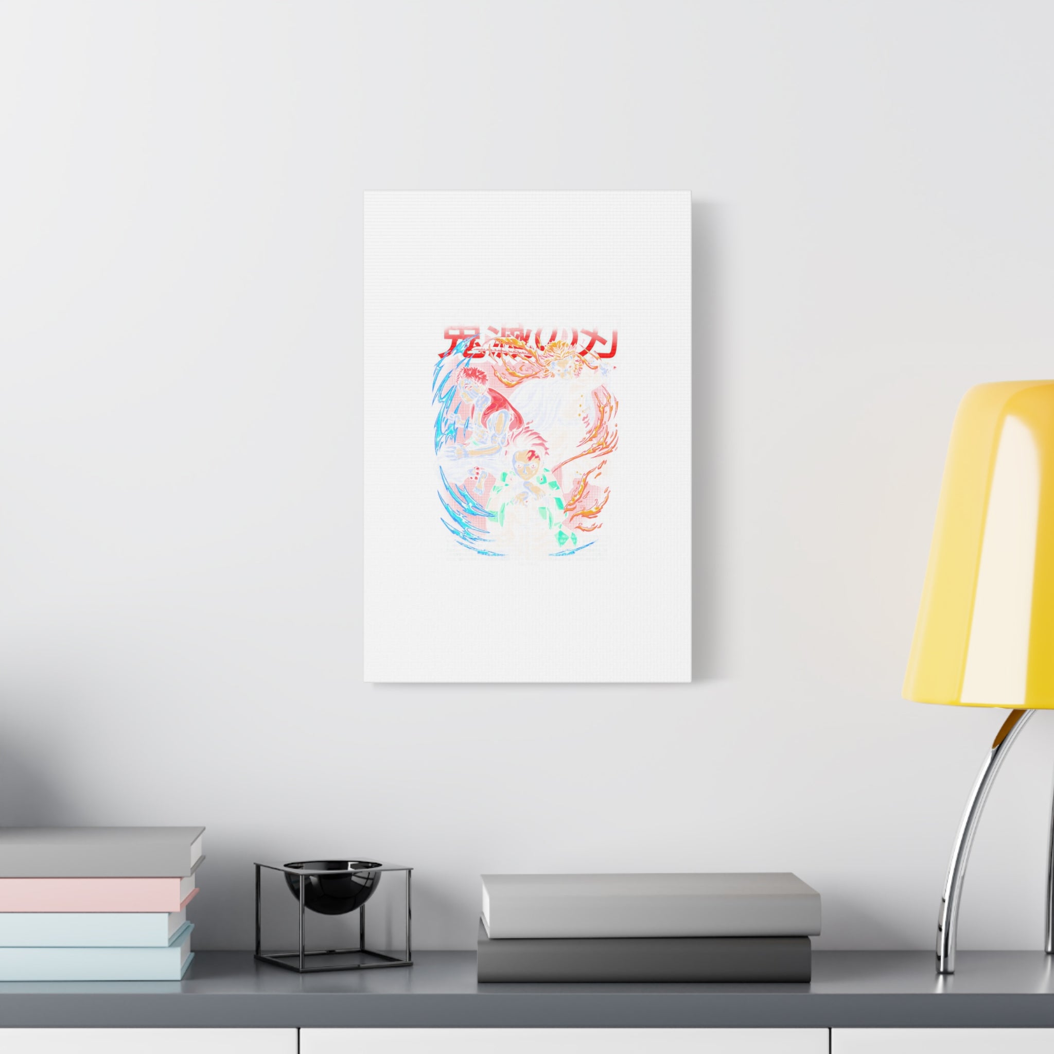 Anime Canvas Wall Art — Demon Slayer Tanjiro & Rengoku Matte Stretched Print