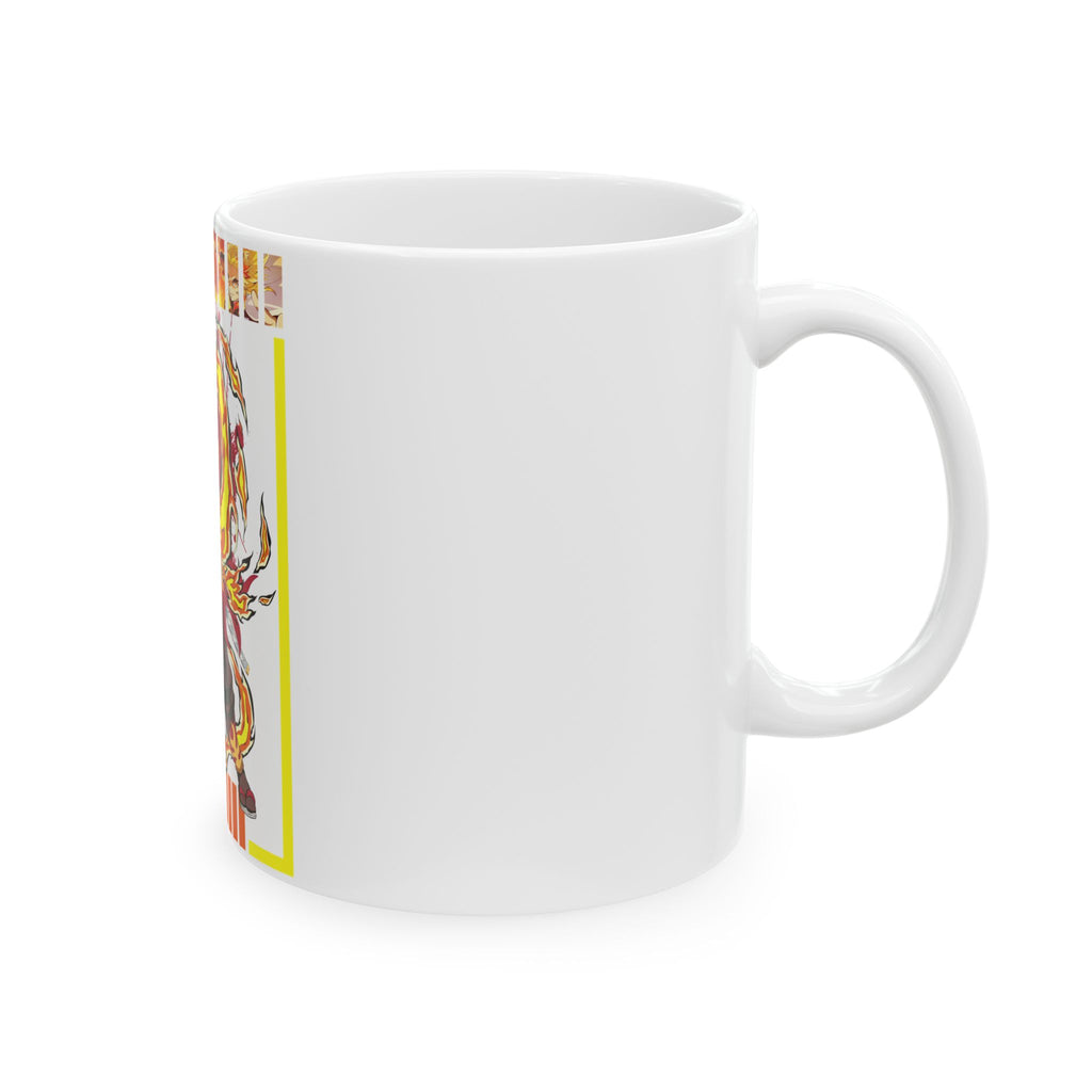 Flame Breathing Anime Mug — Kyojuro Rengoku Fire Fighter Ceramic Coffee Cup (11oz/15oz)