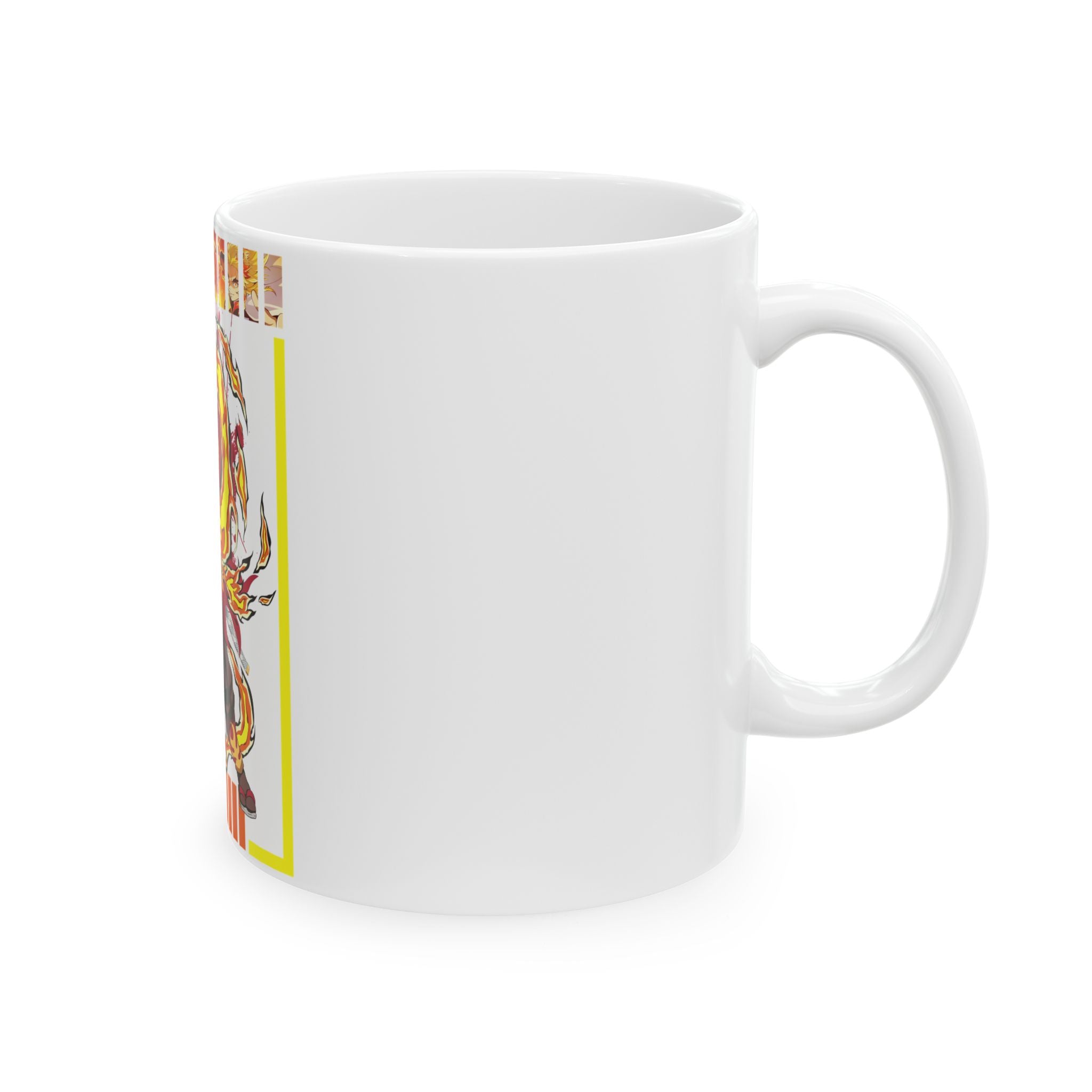 Flame Breathing Anime Mug — Kyojuro Rengoku Fire Fighter Ceramic Coffee Cup (11oz/15oz)