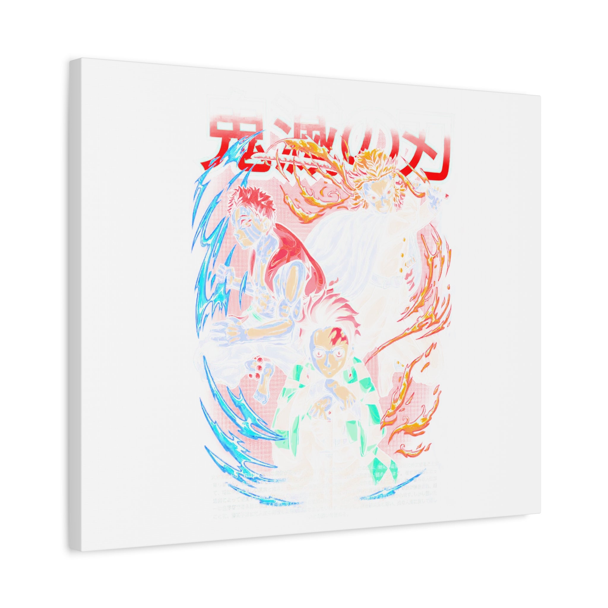 Anime Canvas Wall Art — Demon Slayer Tanjiro & Rengoku Matte Stretched Print