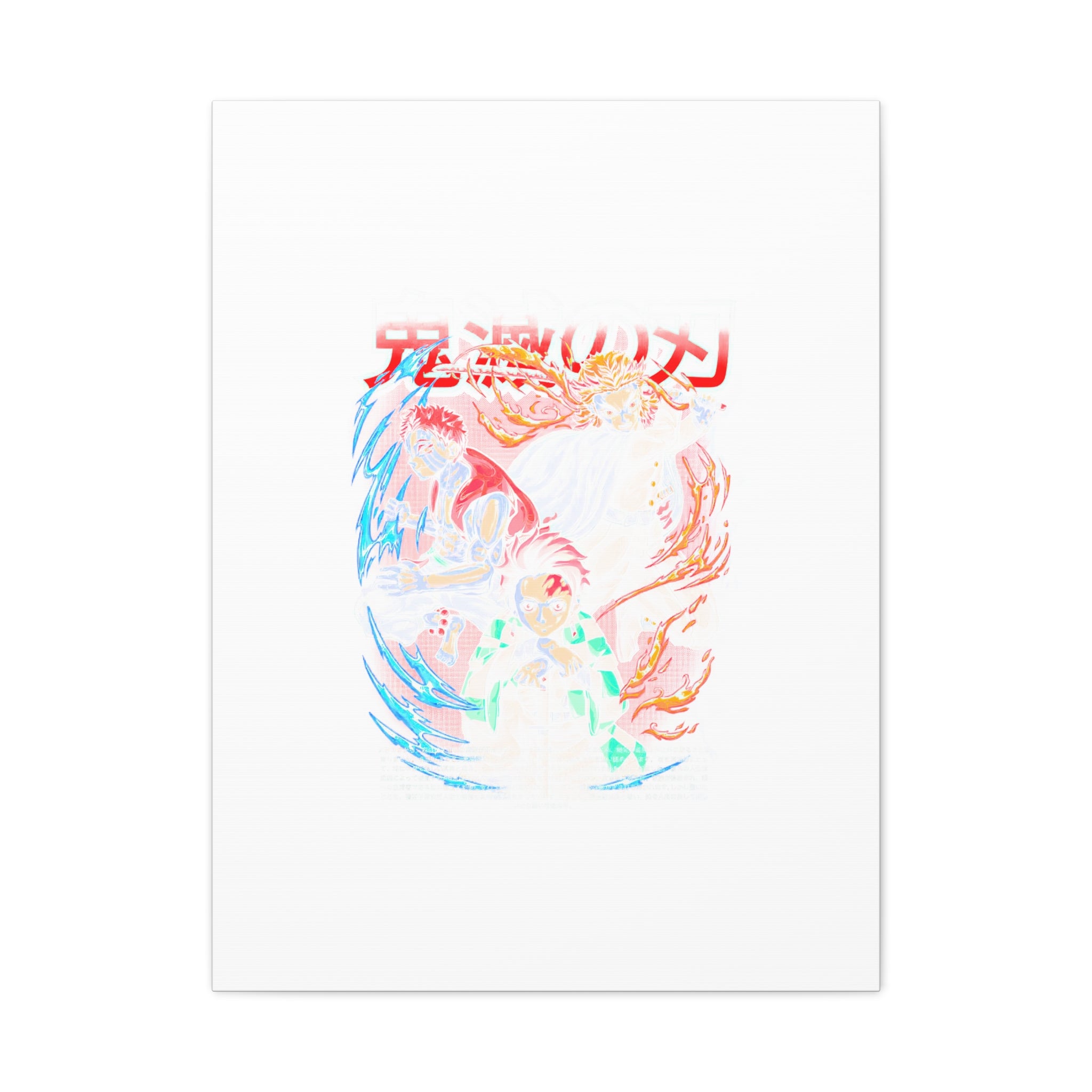 Anime Canvas Wall Art — Demon Slayer Tanjiro & Rengoku Matte Stretched Print
