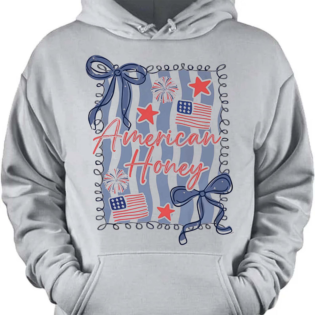 American Honey Coquette Shirt | Preppy 4th Of July T-Shirt | Vintage USA Shirt | Land Of The Free Tee | Independence Day Shirt 682472