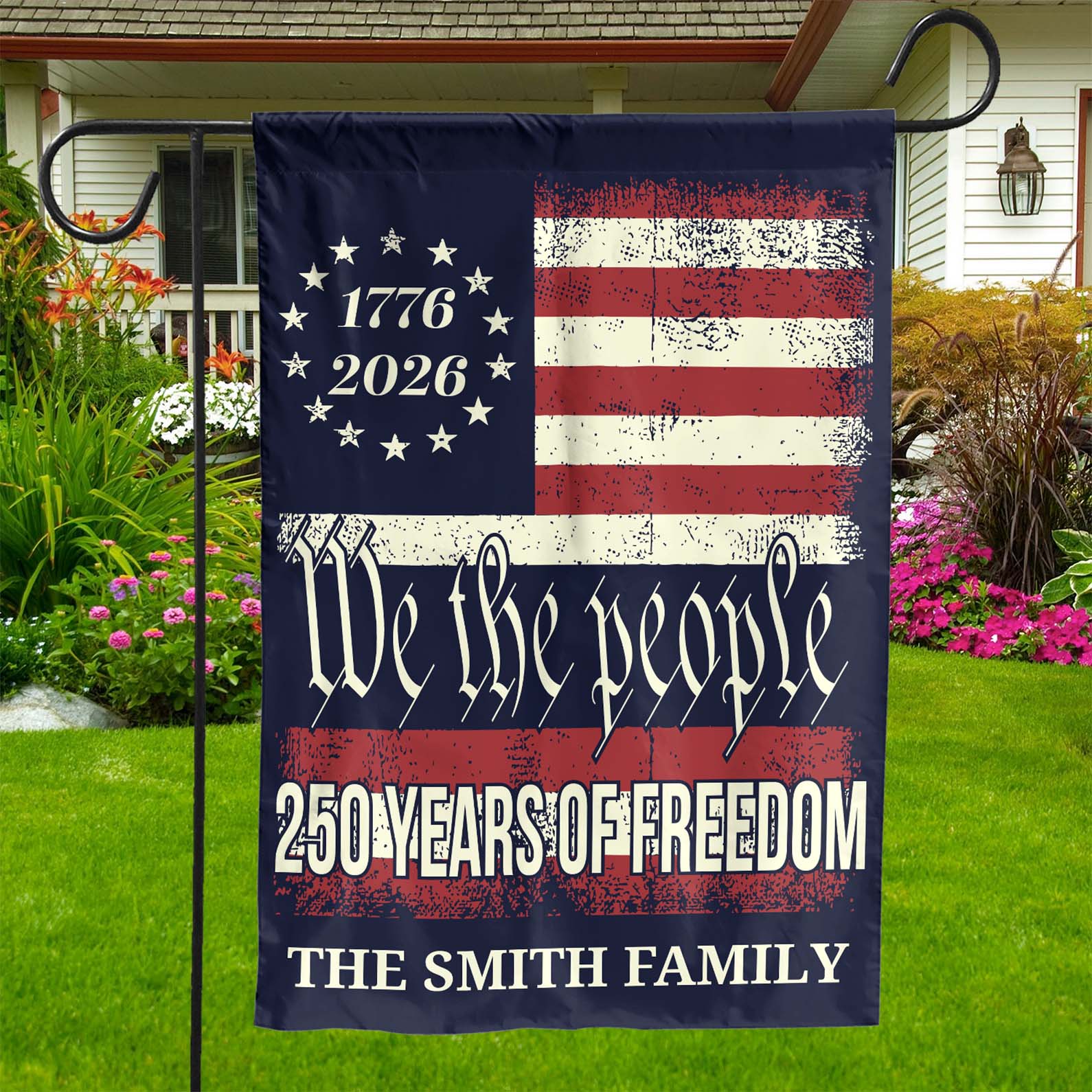 Personalized 250 Years Of Freedom Flag | Happy 250th Birthday USA Flag | Patriotic 4th Of July House Flag Garden Flag 682490