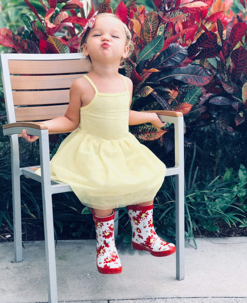 Red Flower Rain Boot