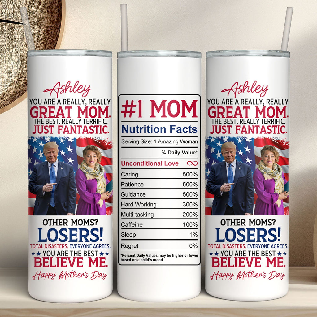 Happy Father's Day | You're A Great Dad | Personalize Photo Tumbler | Photo with Trump Skinny Tumbler | Gift For Dad 682056 - GOP