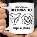 Human Belongs To Dog Cat Personalized Custom Photo Dog Cat Mug T784