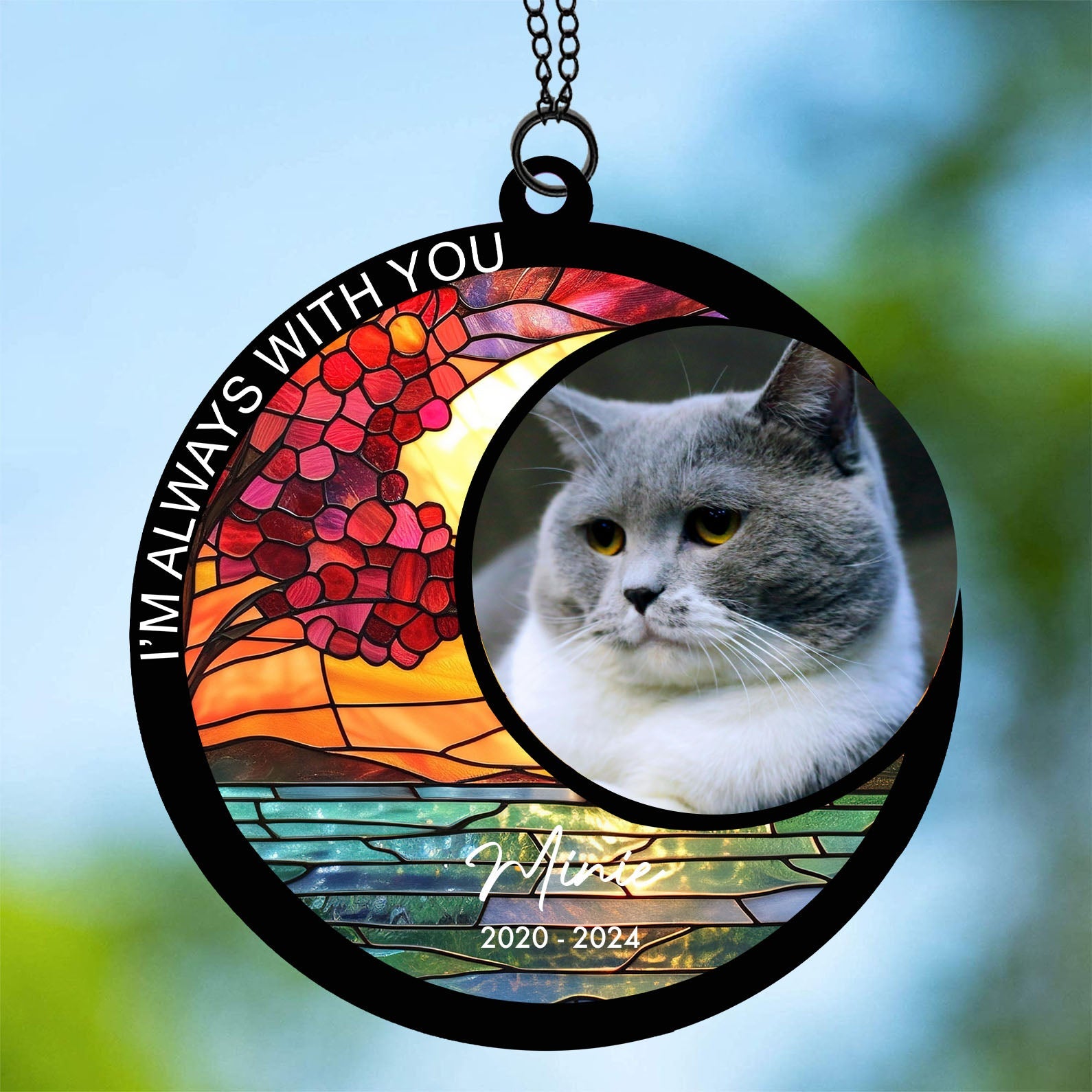 I'm Always With You Suncatcher Ornament, Custom Photo Suncatchers, Gift For Family, Memorial Gift Ornament 681955