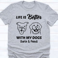 Better Life With Dogs Personalized Custom Photo Dog Bright Shirt T788