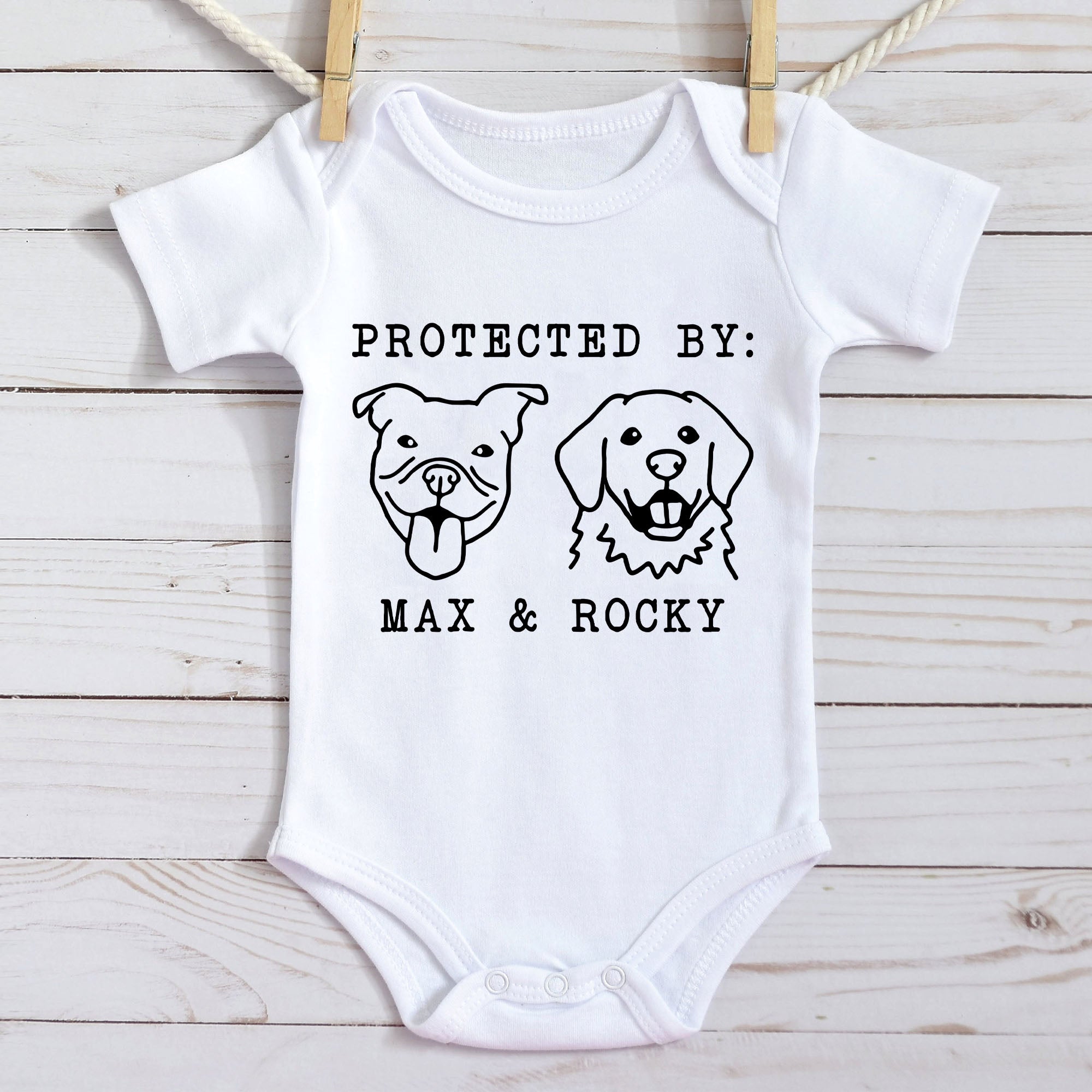 Protected By Dog Personalized Custom Photo Shirt For Kids C782