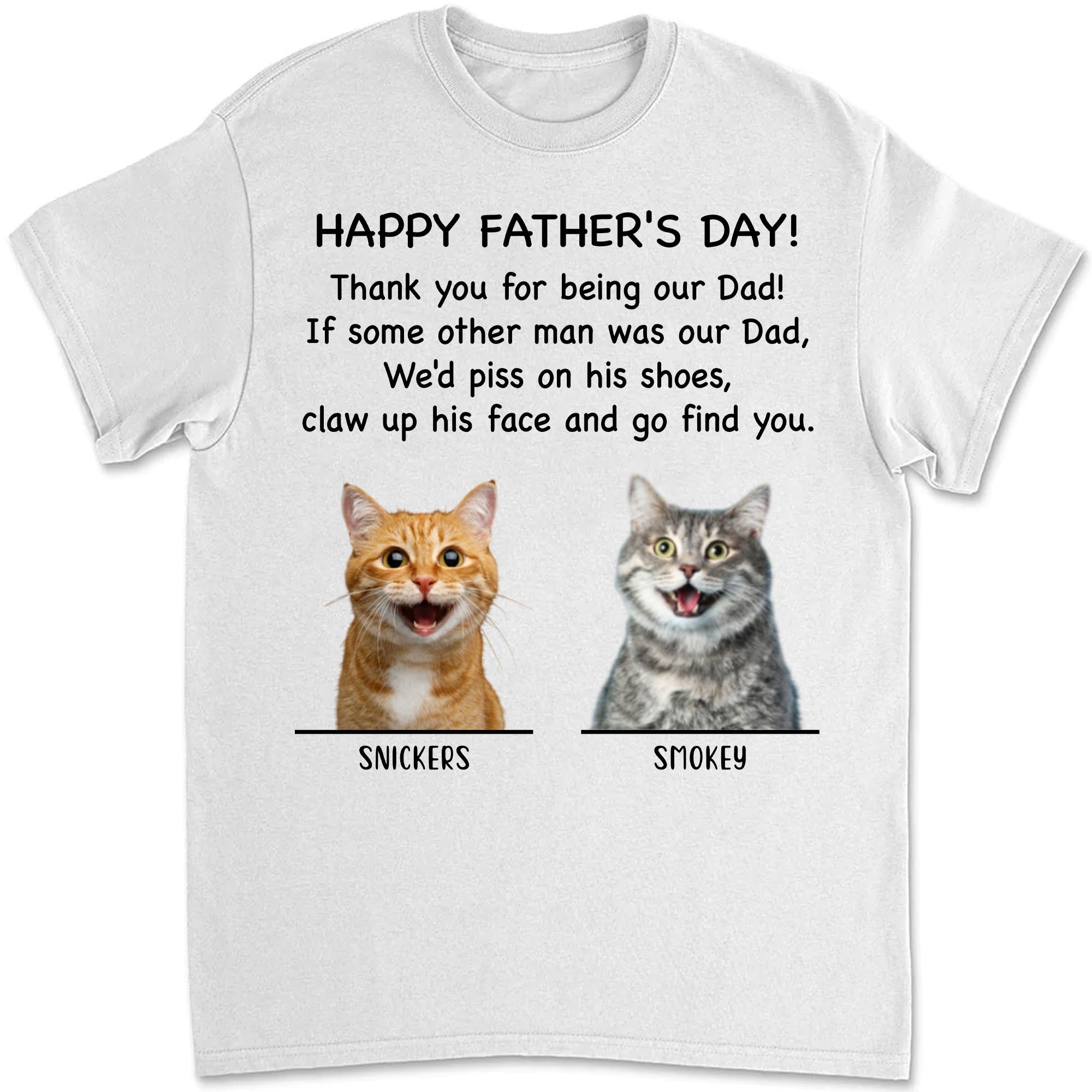 Thank You Being Dad Mom Cat Personalized Custom Photo Cat Dog Shirt