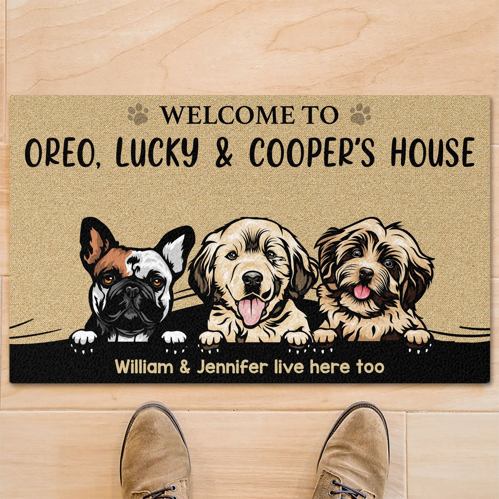Welcome To Dog's House Personalized Custom Photo Dog Cat Doormat C686