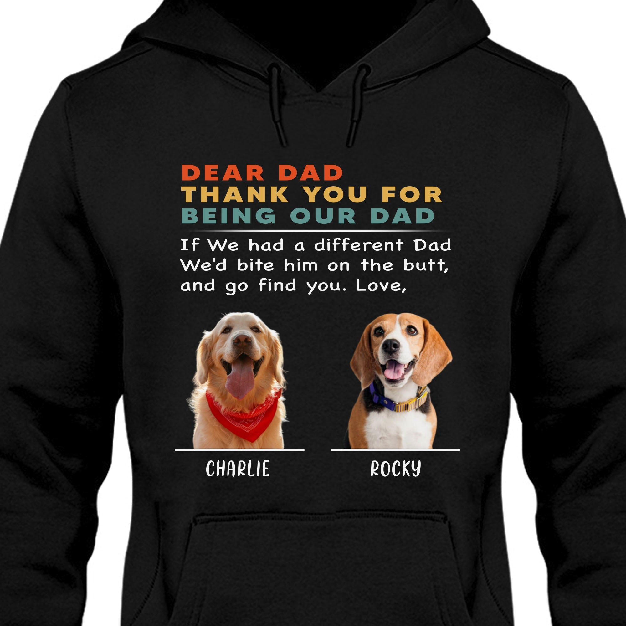 Personalized Custom Photo Dog Cat Dark Shirt Gift For Dad Mom C670